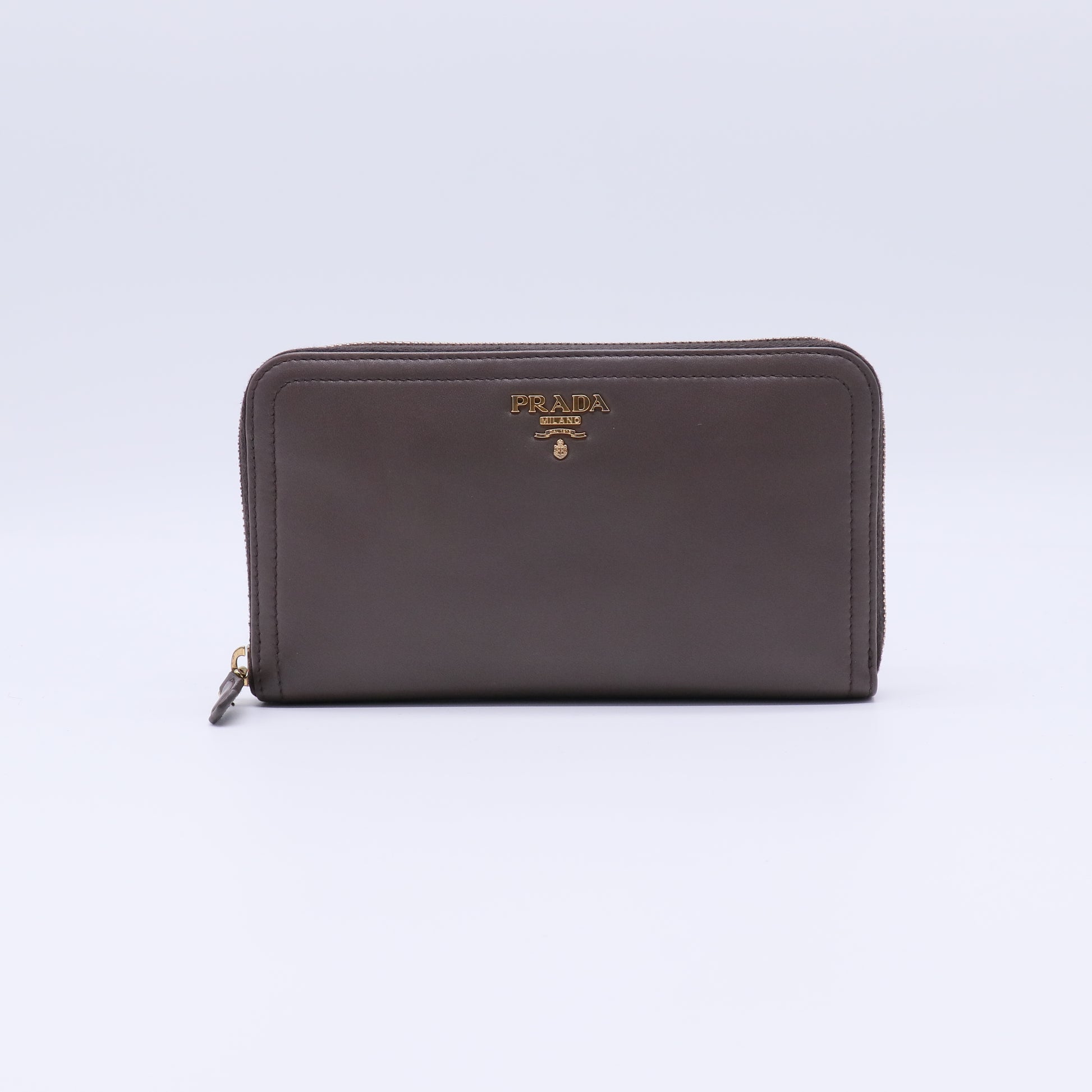 Prada Vitello Grain Zip Around Wallet W21281