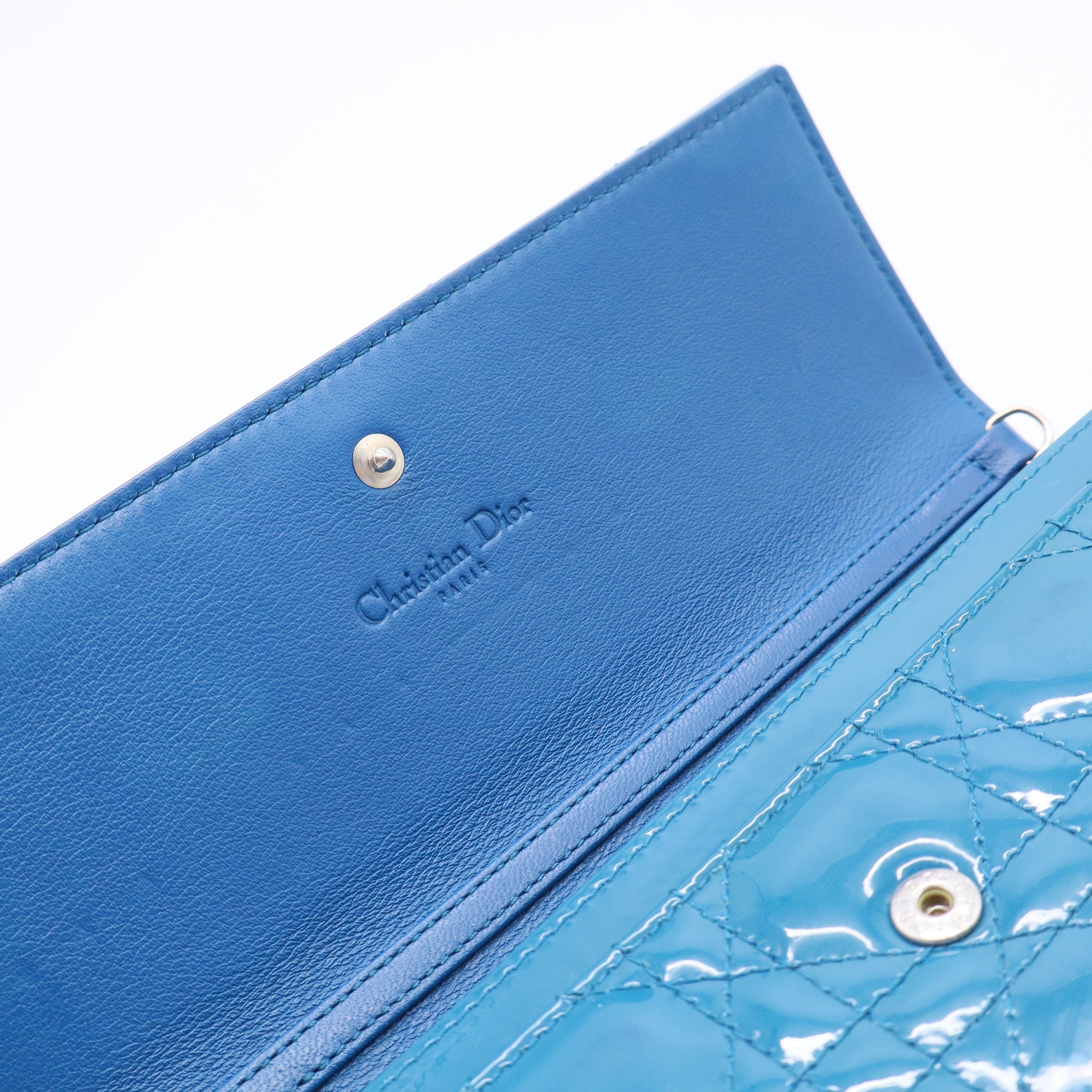 Patent Lady Dior Wallet on Chain