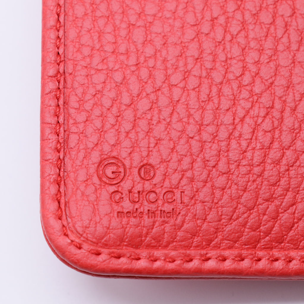 Gucci Grained Leather Interlocking G Continental Flap Wallet W21422