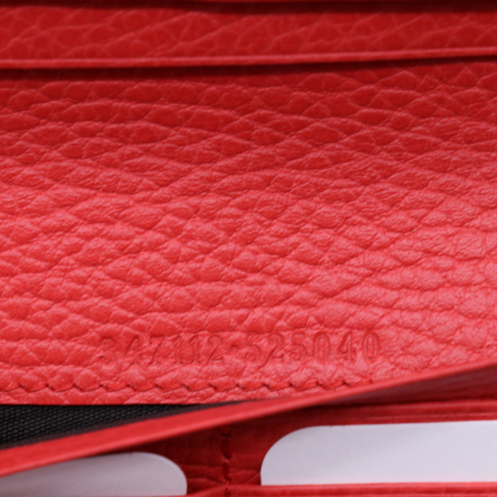 Gucci Grained Leather Interlocking G Continental Flap Wallet W21422