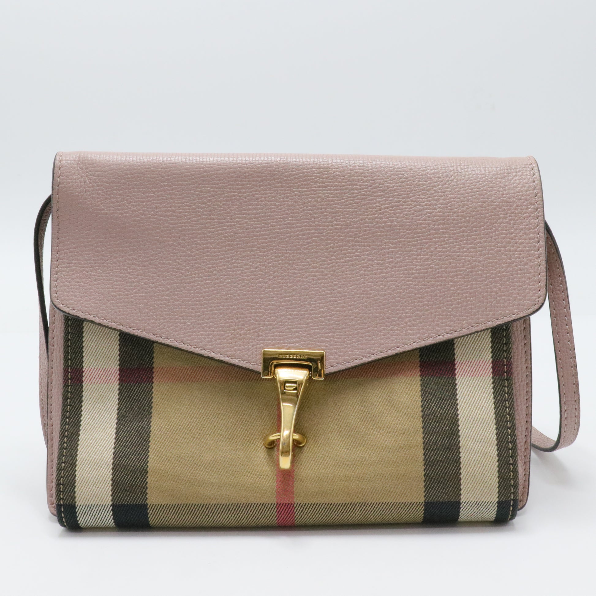 Macken Crossbody Bag Leather and House Check Canvas Small