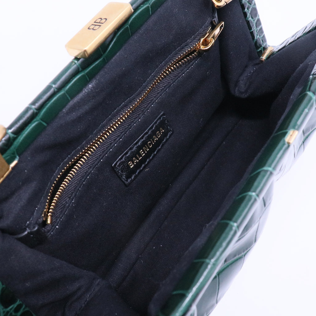 Cloud Clutch Crocodile Embossed Leather