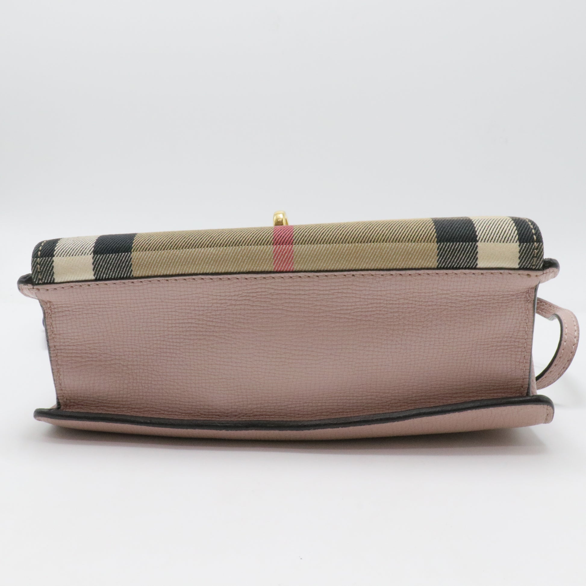 Macken Crossbody Bag Leather and House Check Canvas Small