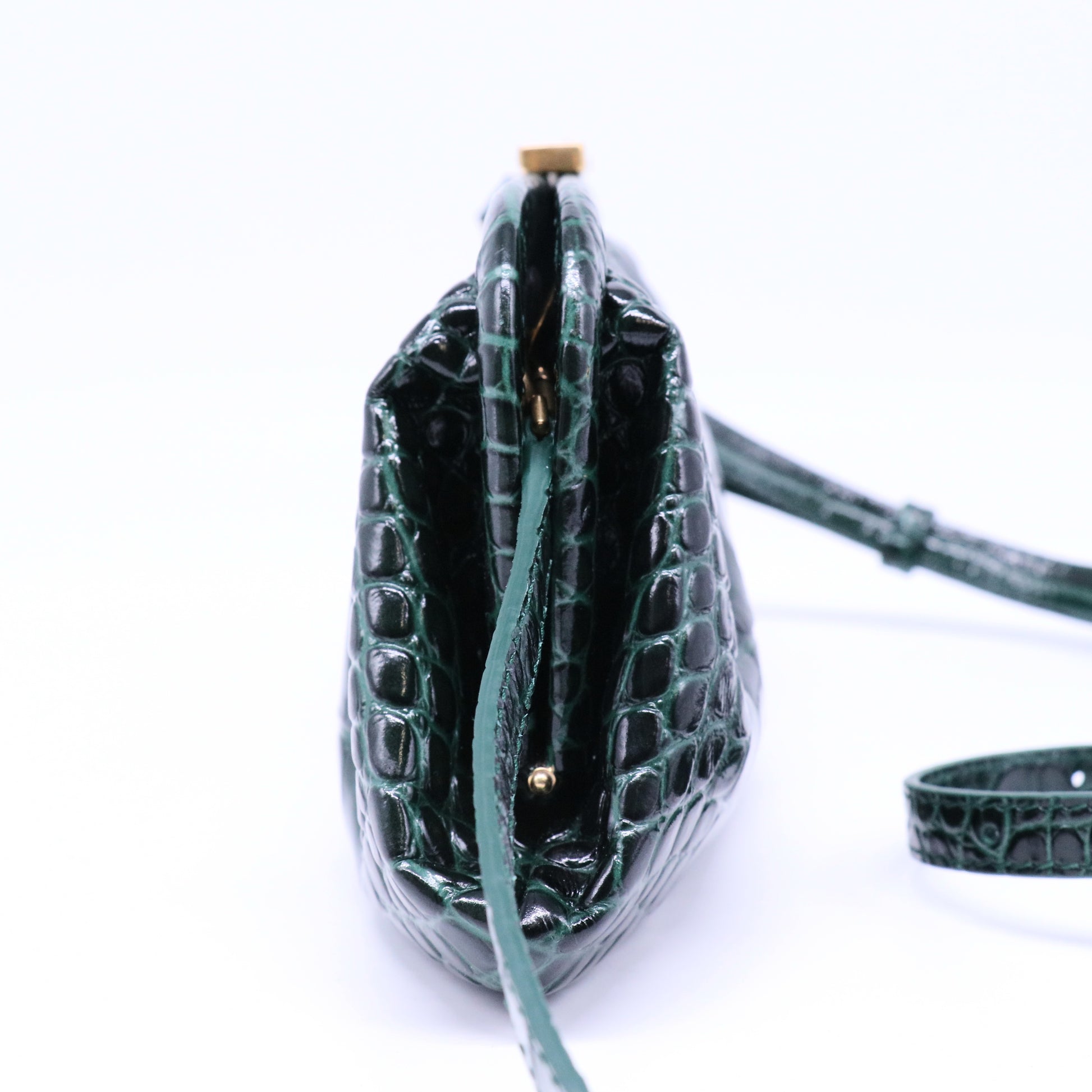 Cloud Clutch Crocodile Embossed Leather