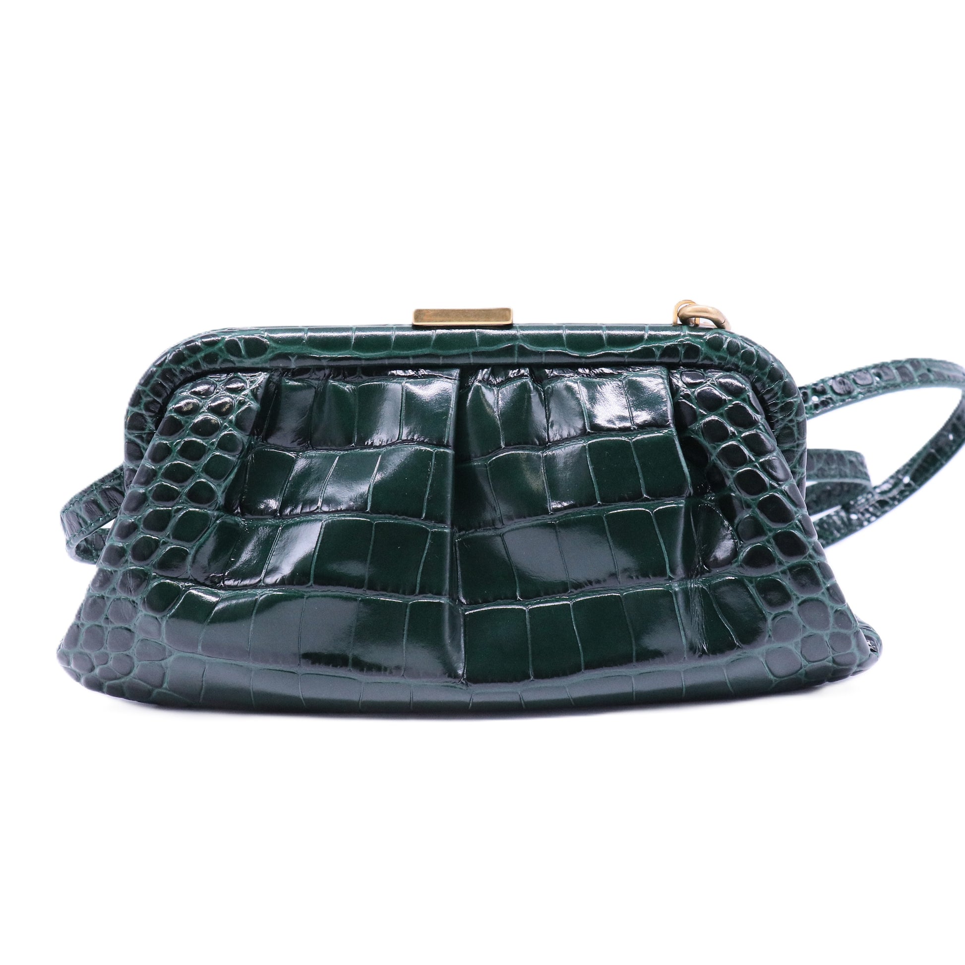 Cloud Clutch Crocodile Embossed Leather