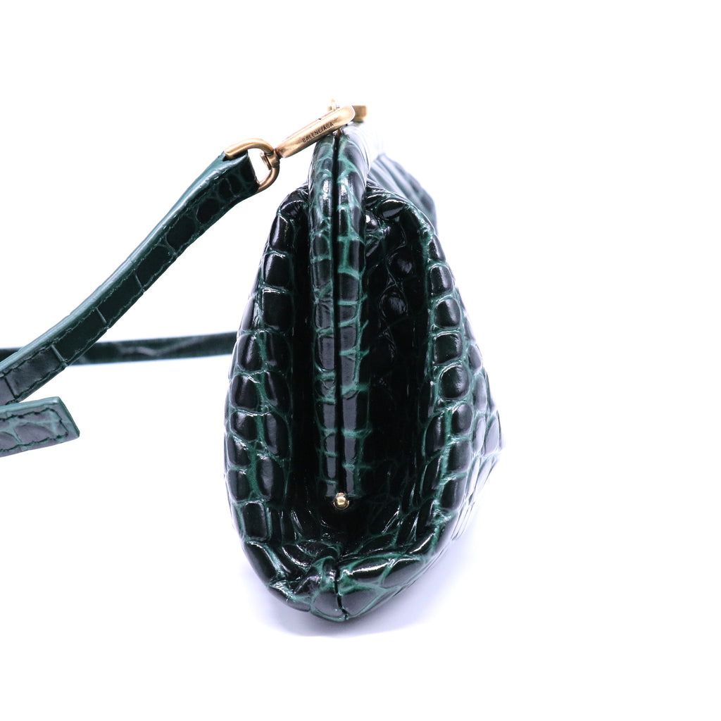 Cloud Clutch Crocodile Embossed Leather