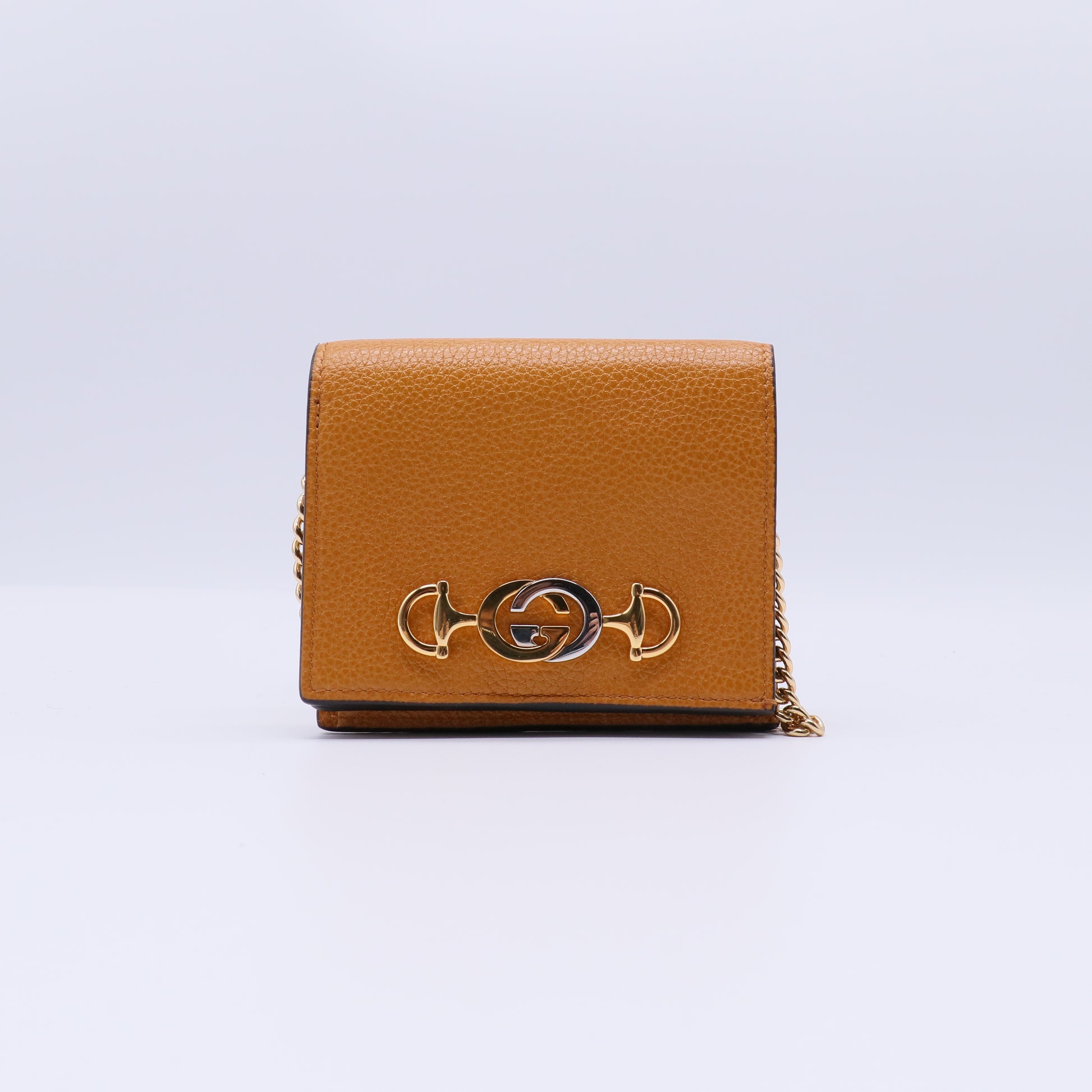 Gucci Zumi Leather Card Case Wallet On Chain W21446