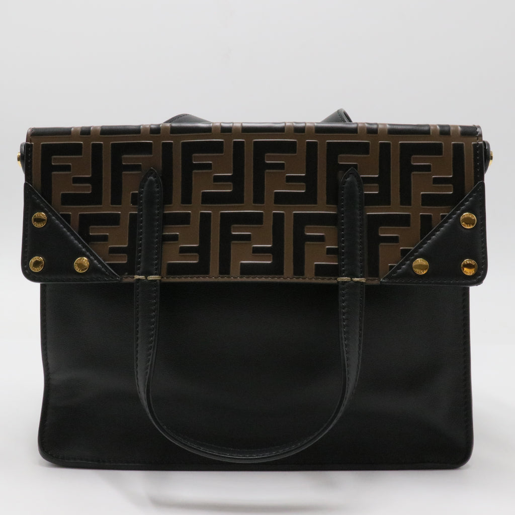 Flip Grace Tote Leather with Zucca Embossed Detail Regular