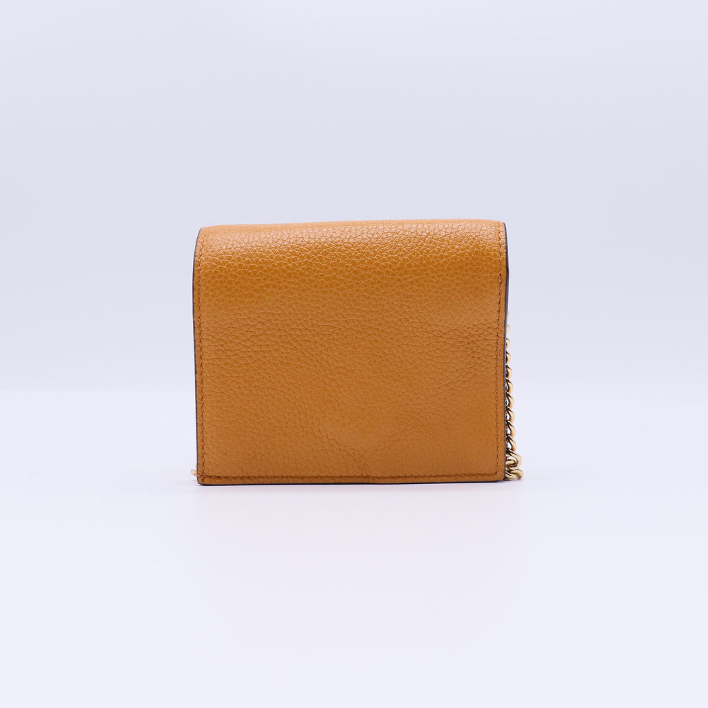 Gucci Zumi Leather Card Case Wallet On Chain W21446