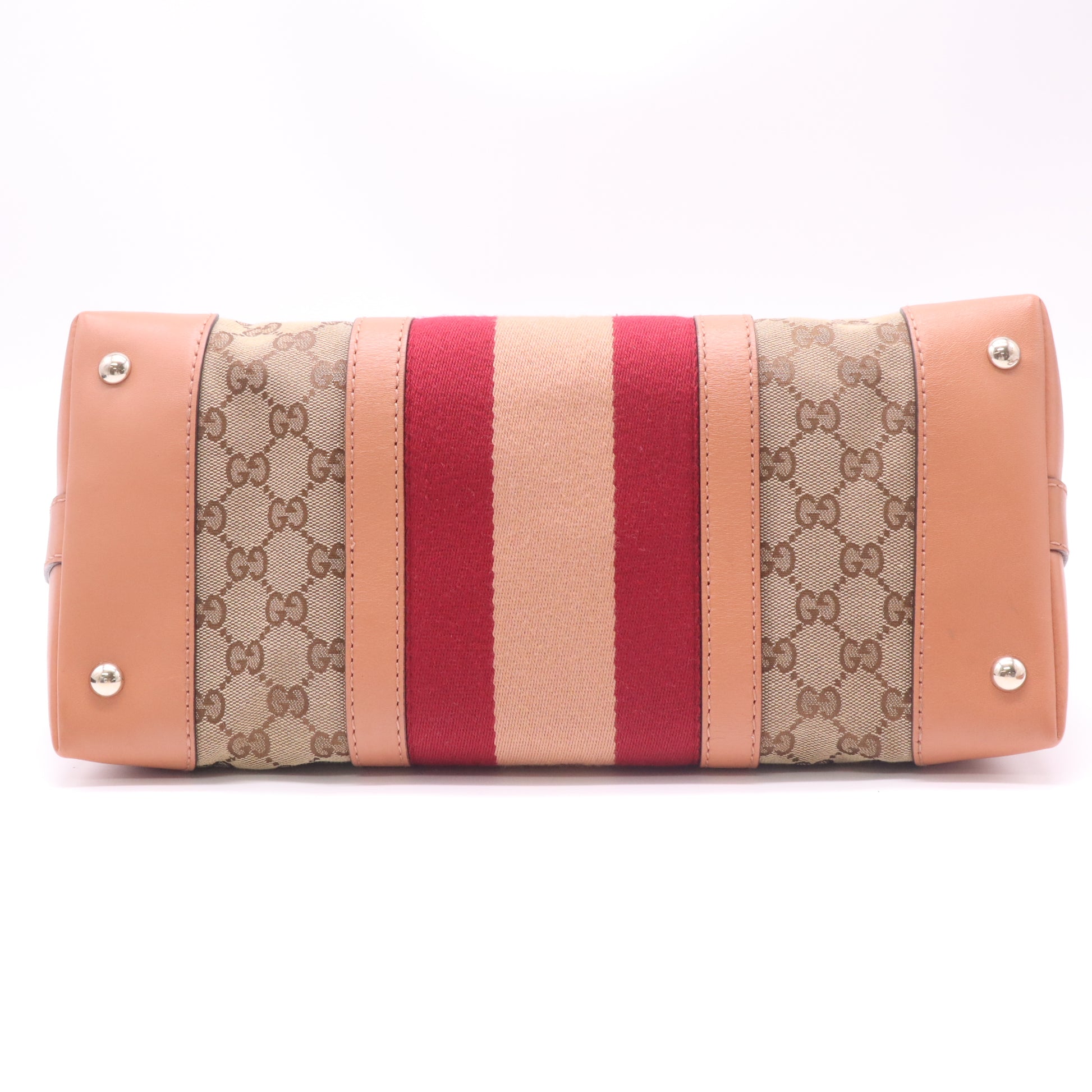 Gucci Monogram Vintage Web Top Handle Bag Pink B23150