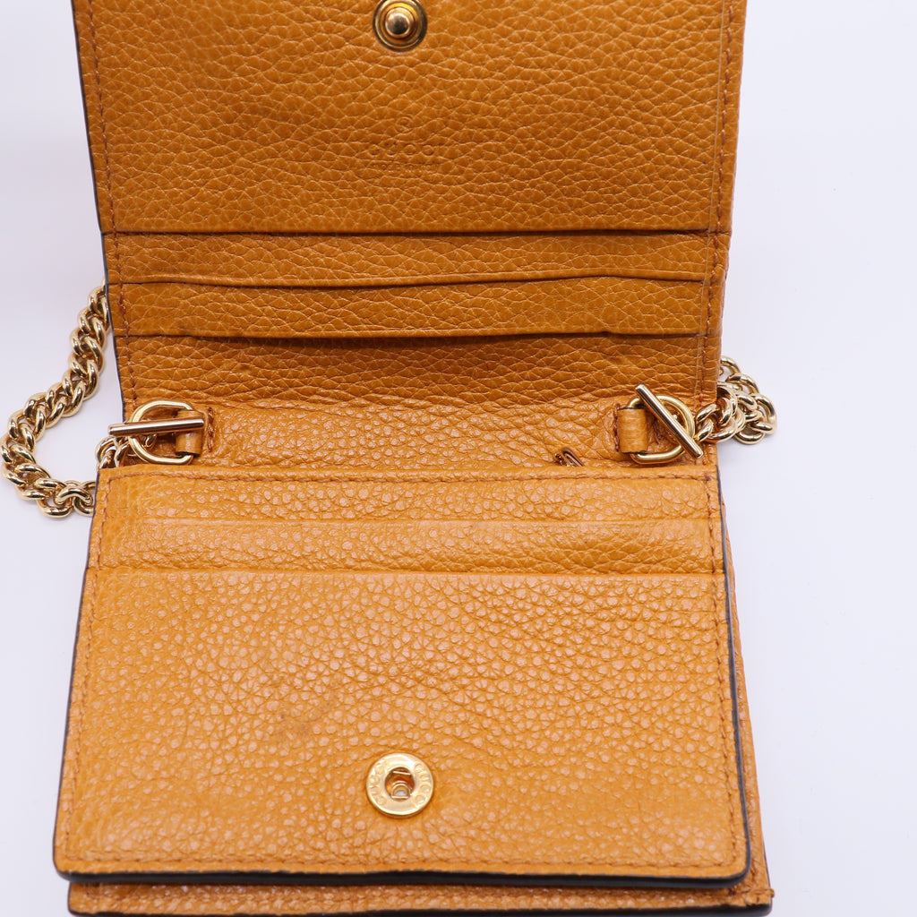 Gucci Zumi Leather Card Case Wallet On Chain W21446