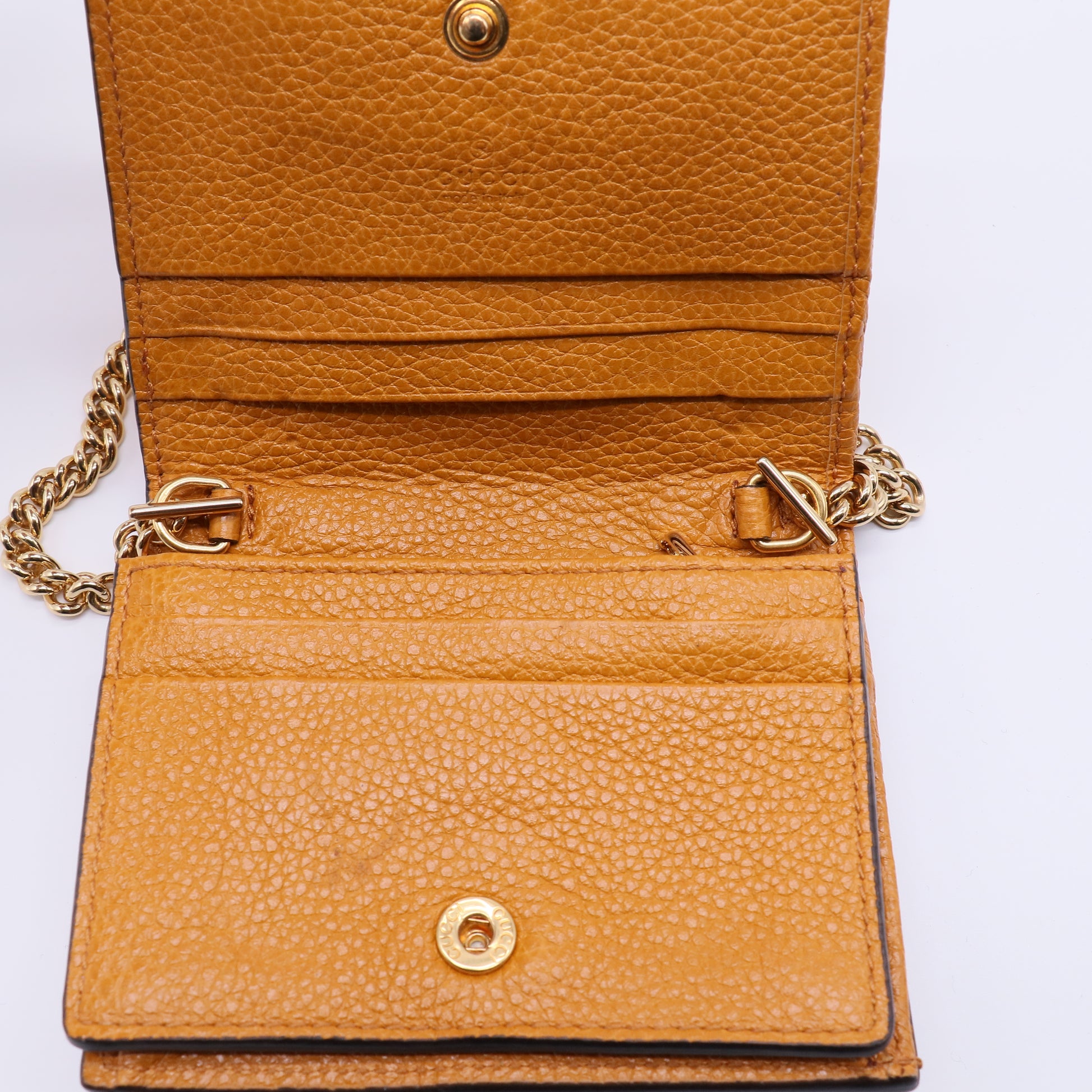 Gucci Zumi Leather Card Case Wallet On Chain W21446