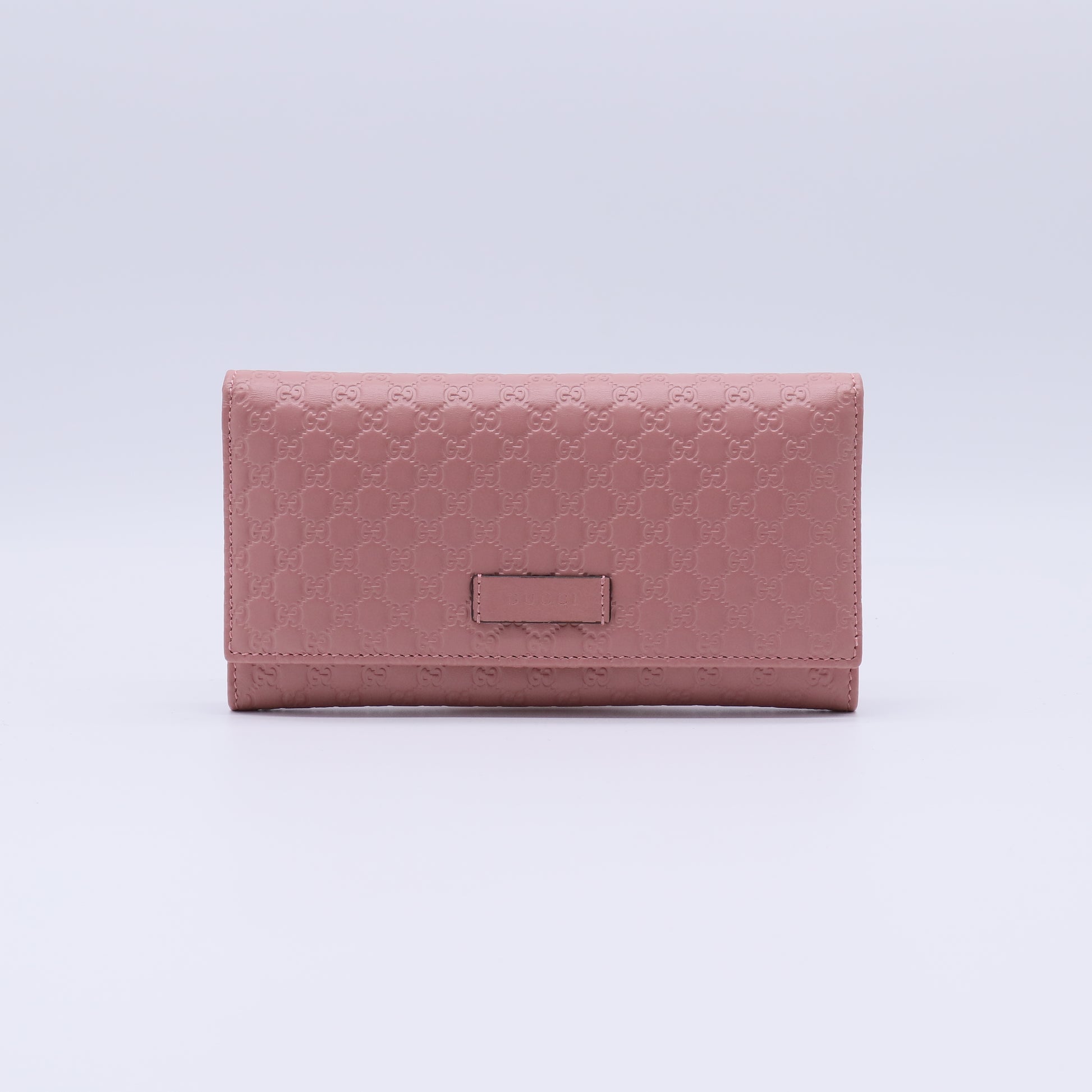 Gucci Microguccissima Leather Soft Pink Continental Flap Wallet W21429