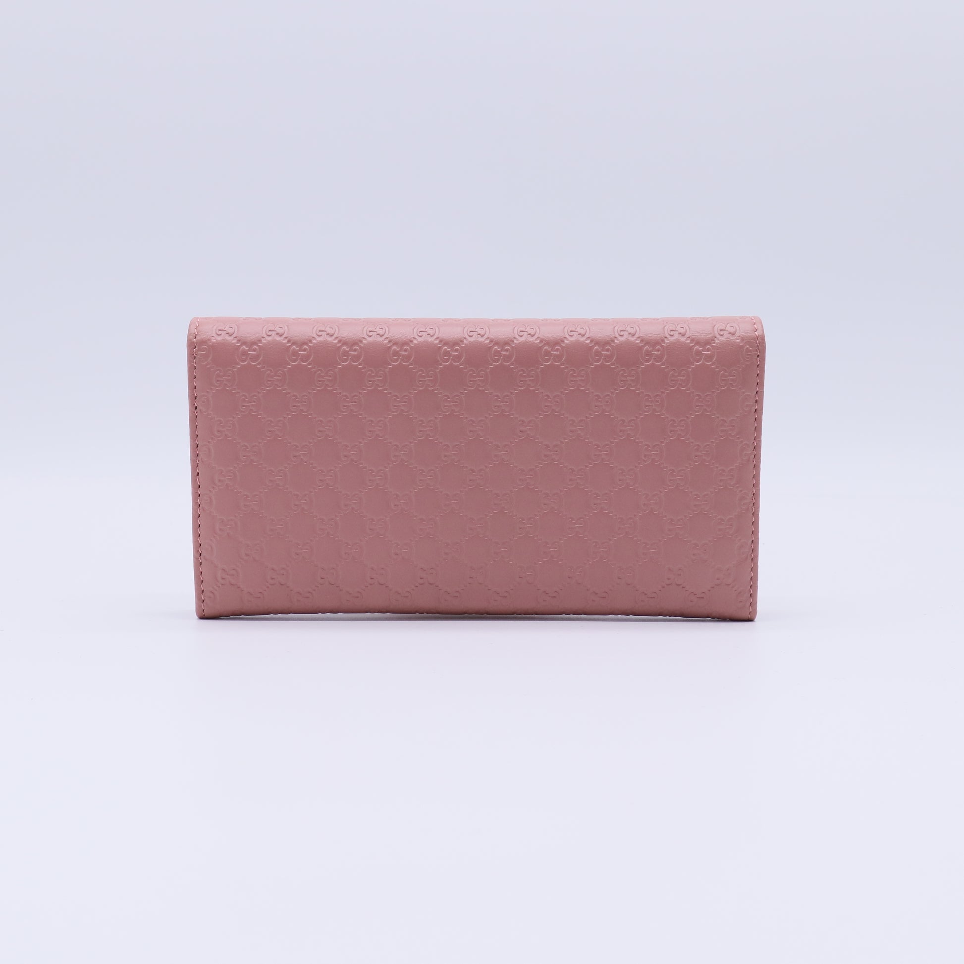Gucci Microguccissima Leather Soft Pink Continental Flap Wallet W21429
