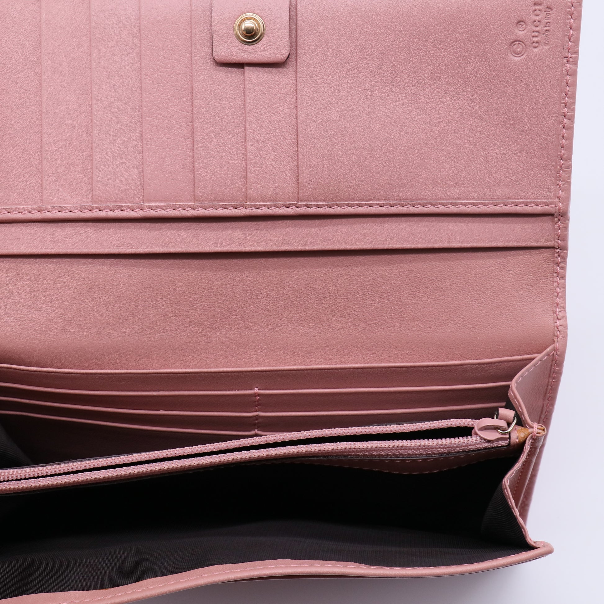 Gucci Microguccissima Leather Soft Pink Continental Flap Wallet W21429