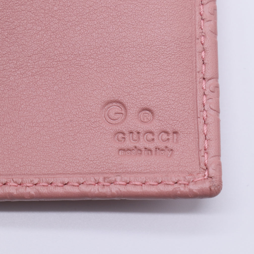 Gucci Microguccissima Leather Soft Pink Continental Flap Wallet W21429
