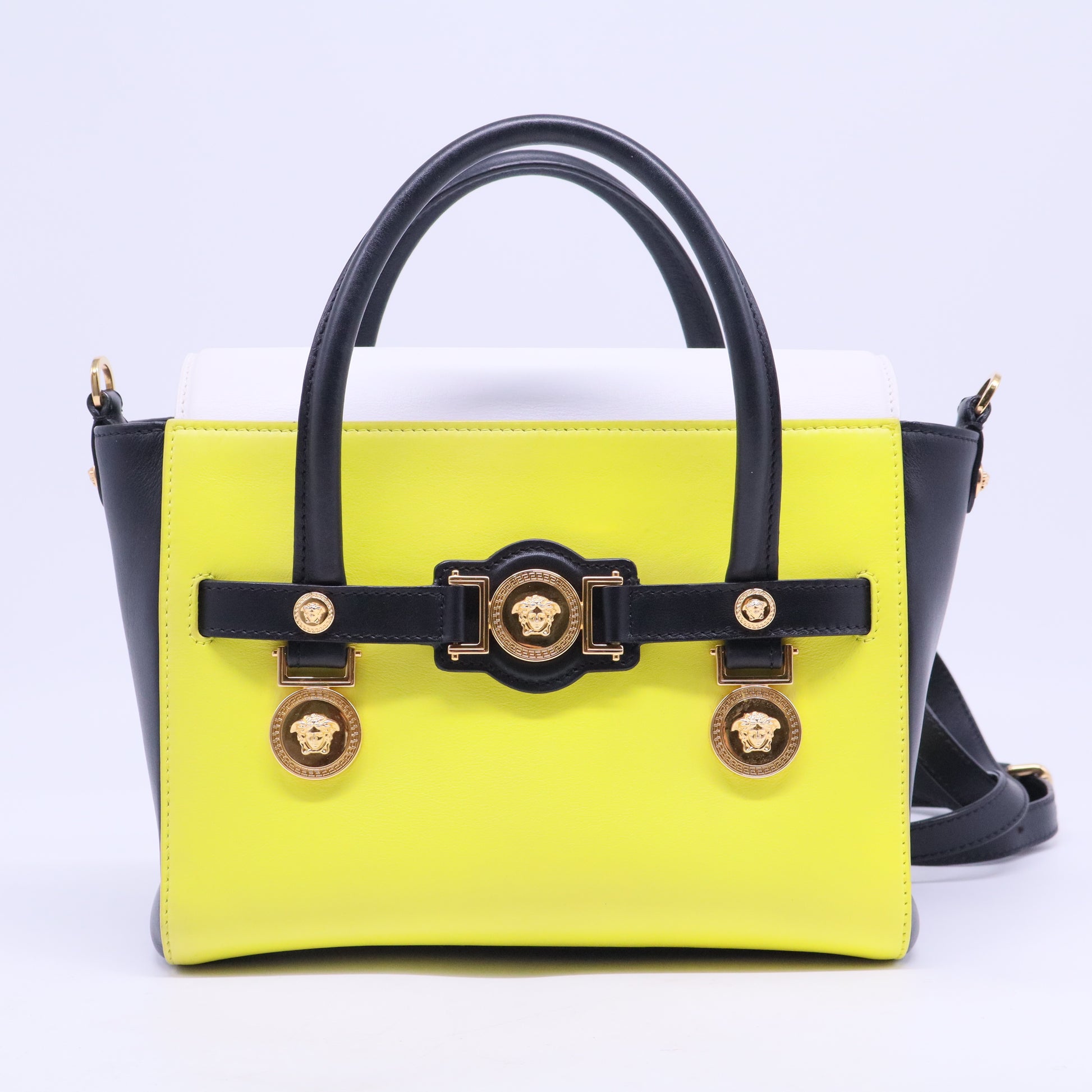 Versace Black Leather Medusa Medallion Tote B20798