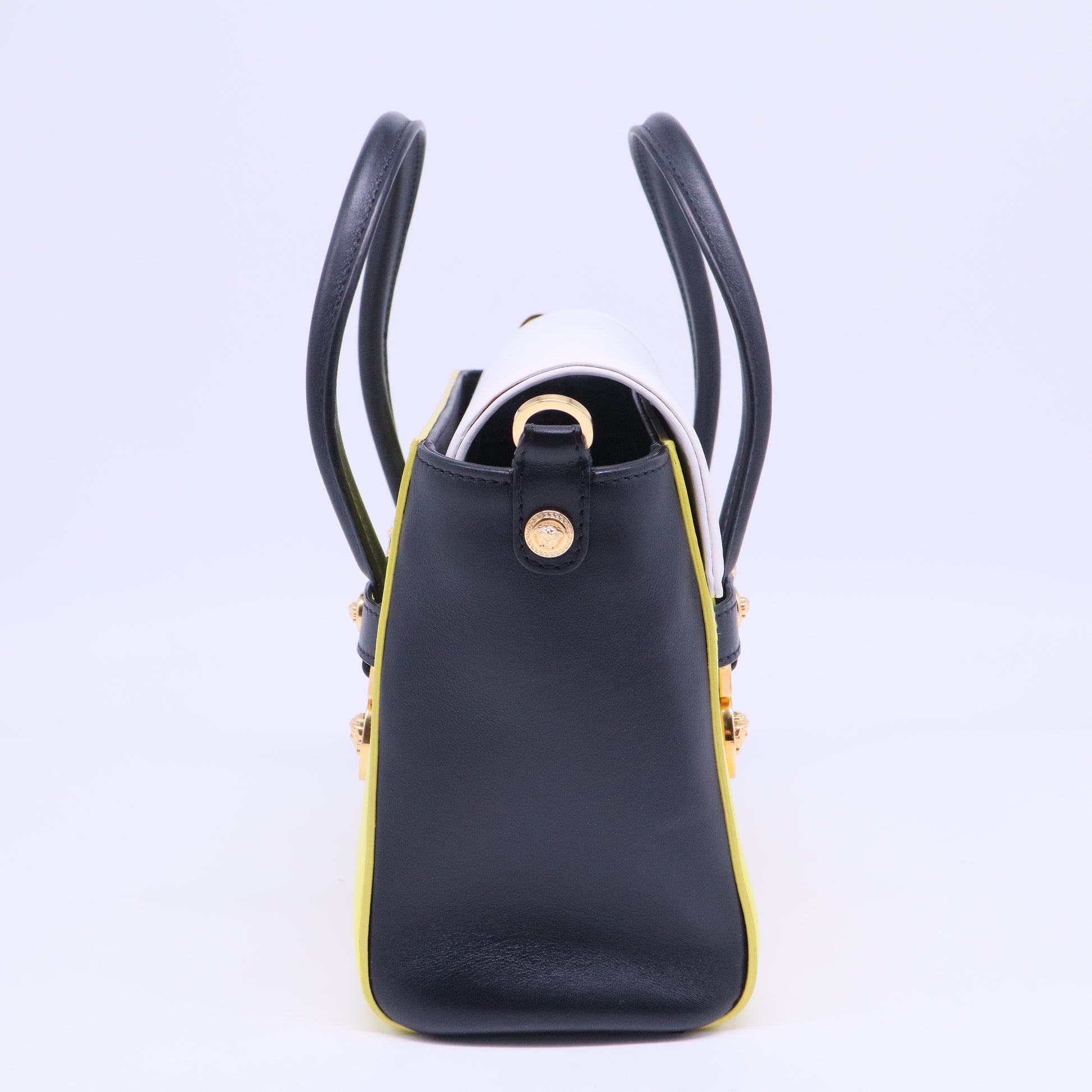 Versace Black Leather Medusa Medallion Tote B20798