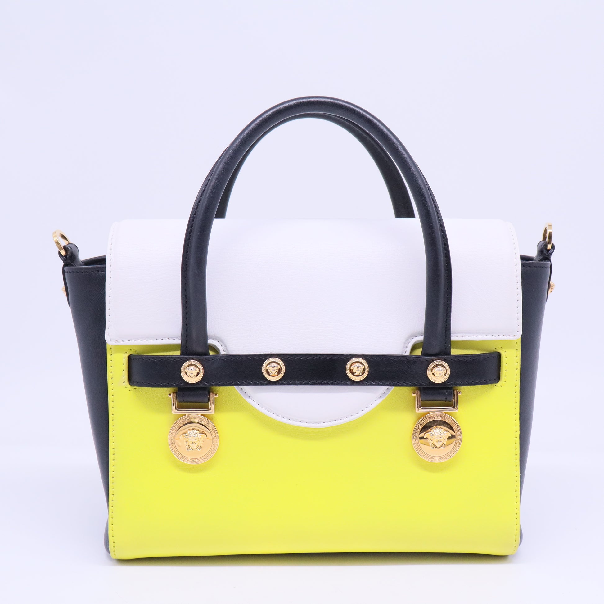 Versace Black Leather Medusa Medallion Tote B20798