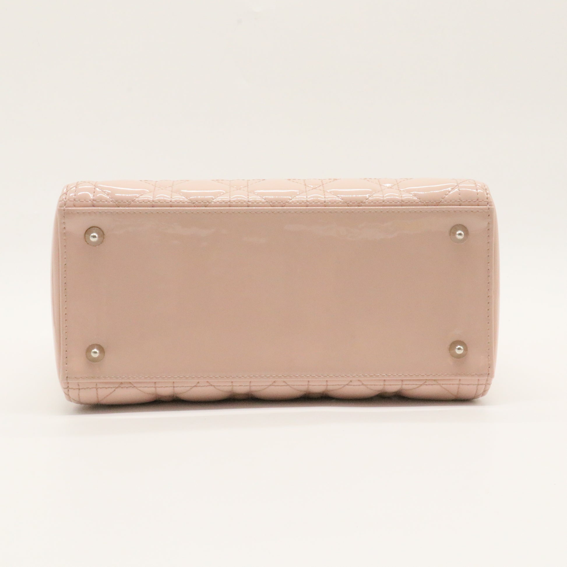 Patent Cannage Medium Lady Dior Rose Clair