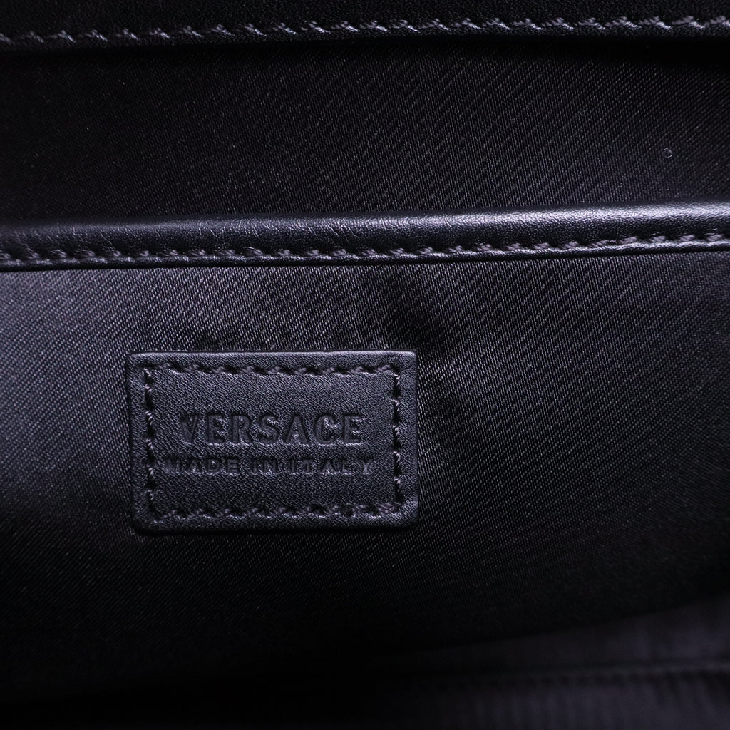 Versace Black Leather Medusa Medallion Tote B20798