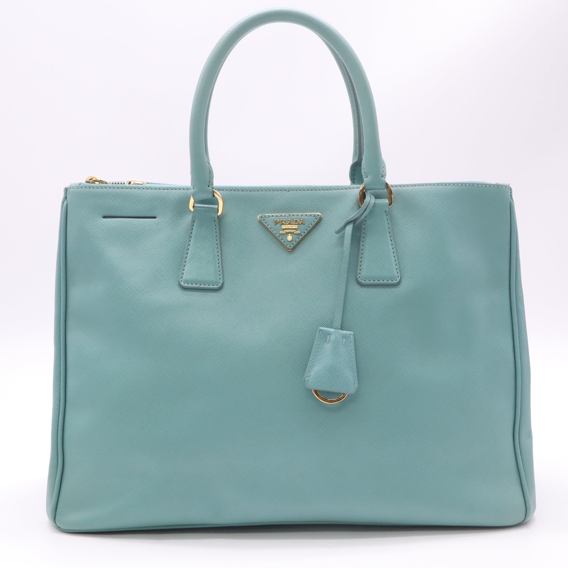 Saffiano Lux Leather Double Zip Medium Tote Bag B23195