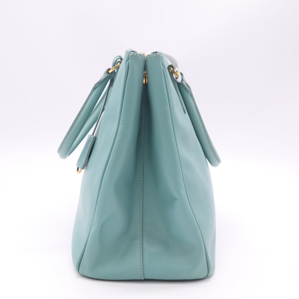 Saffiano Lux Leather Double Zip Medium Tote Bag B23195
