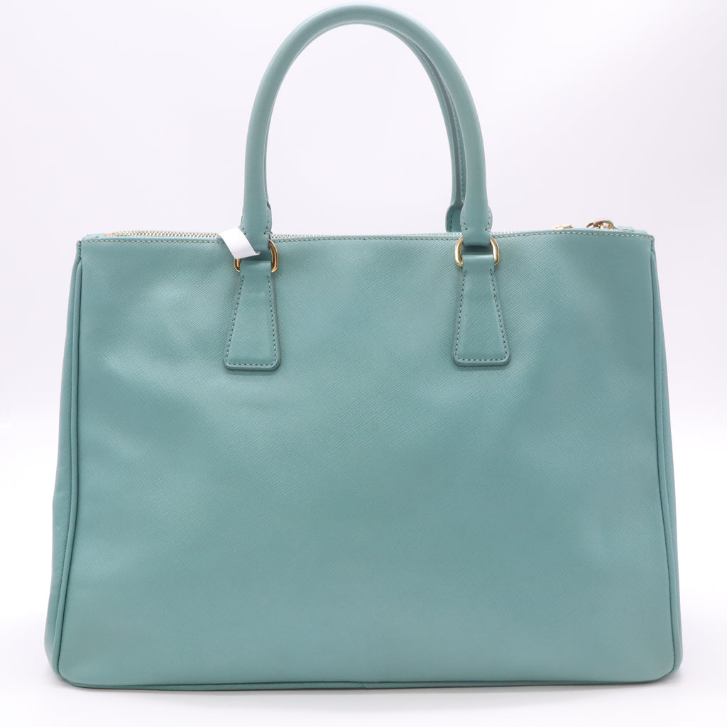 Saffiano Lux Leather Double Zip Medium Tote Bag B23195