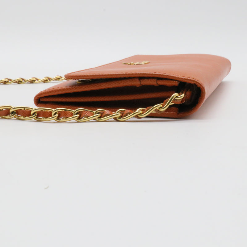 Wallet on Chain Saffiano Leather