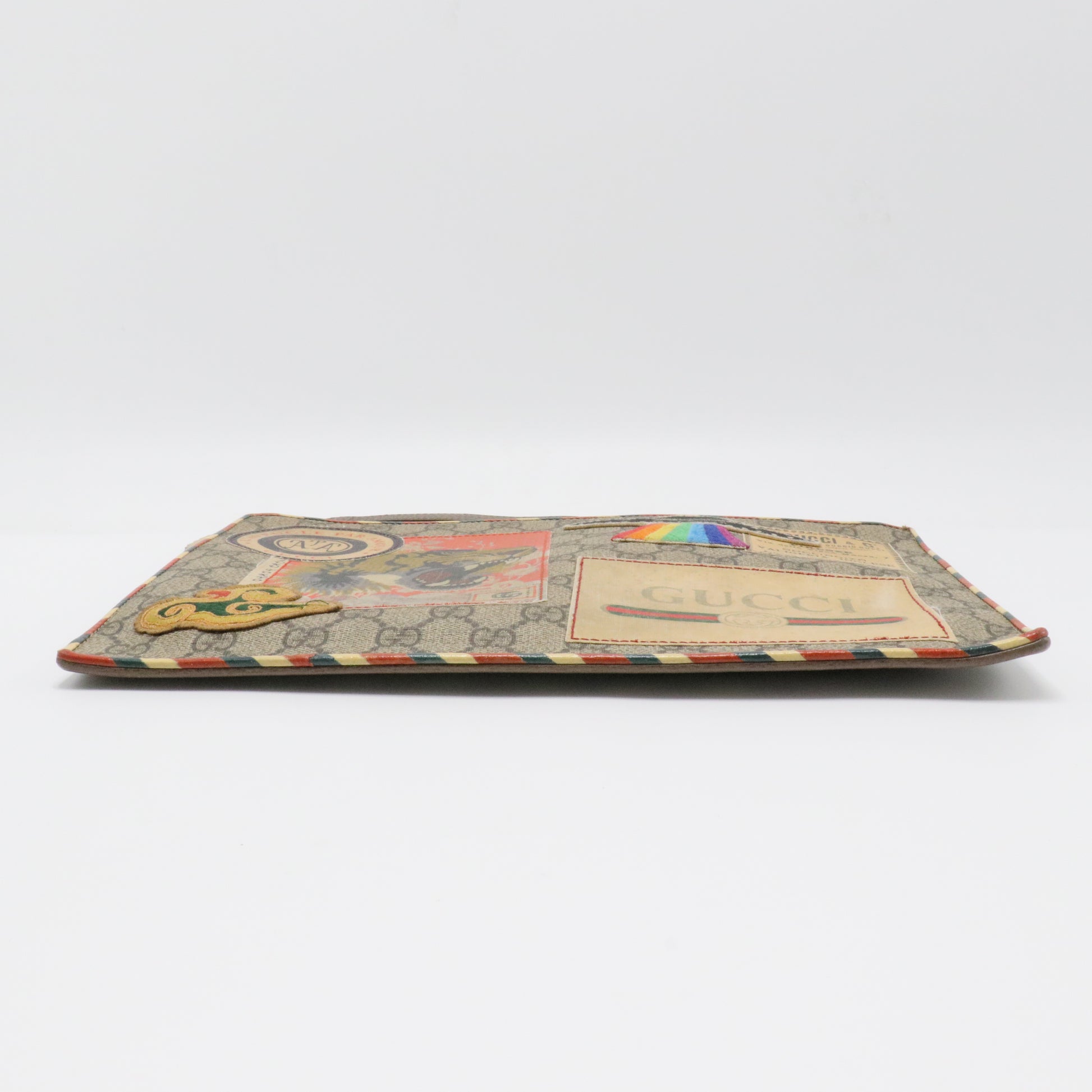 Brown GG Supreme Courrier Clutch Beige