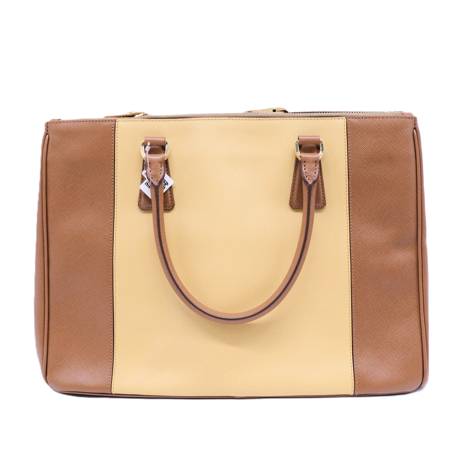 Prada Saffiano Lux Galleria Two-Tone Large Tote Bag twins