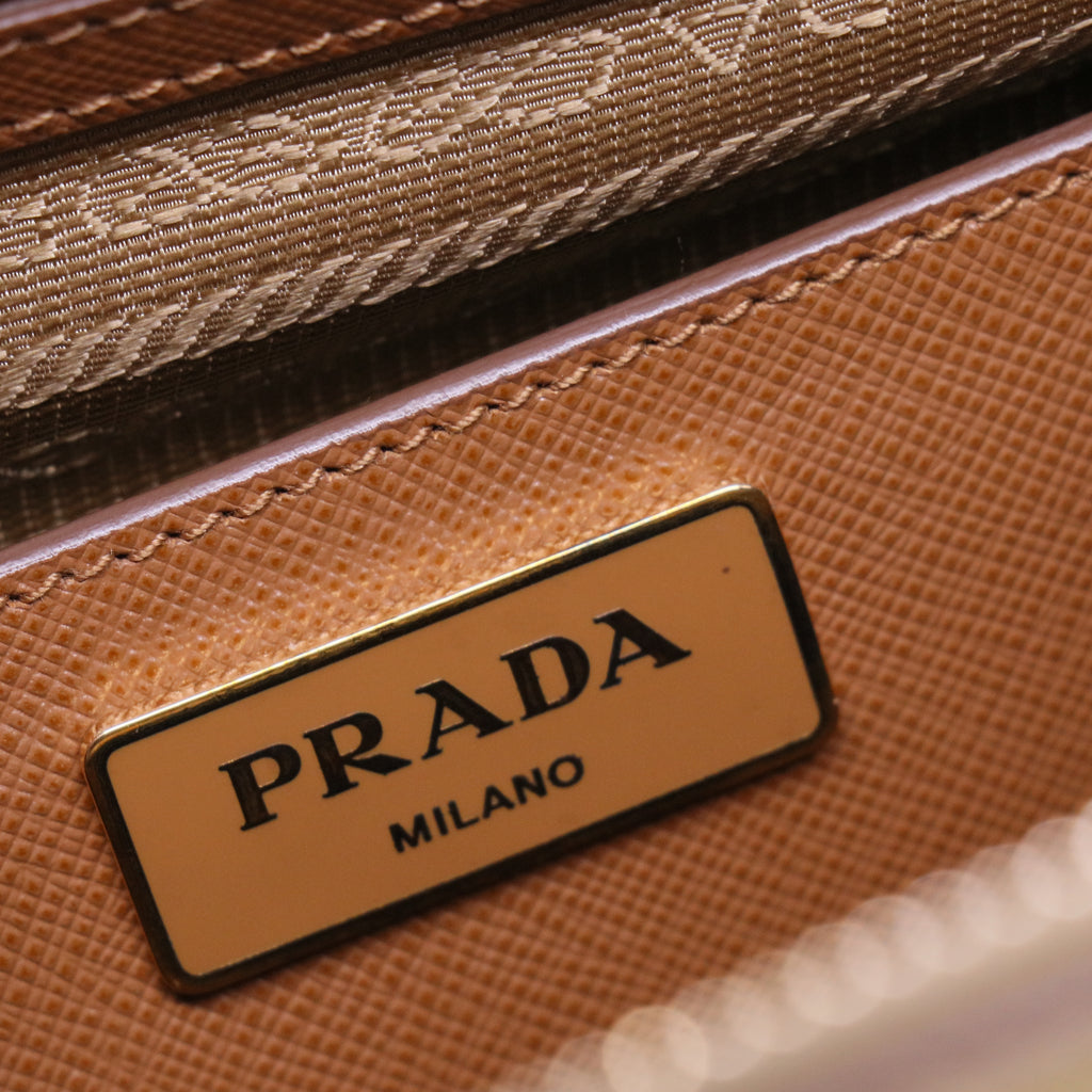 Prada Saffiano Lux Galleria Two-Tone Large Tote Bag twins