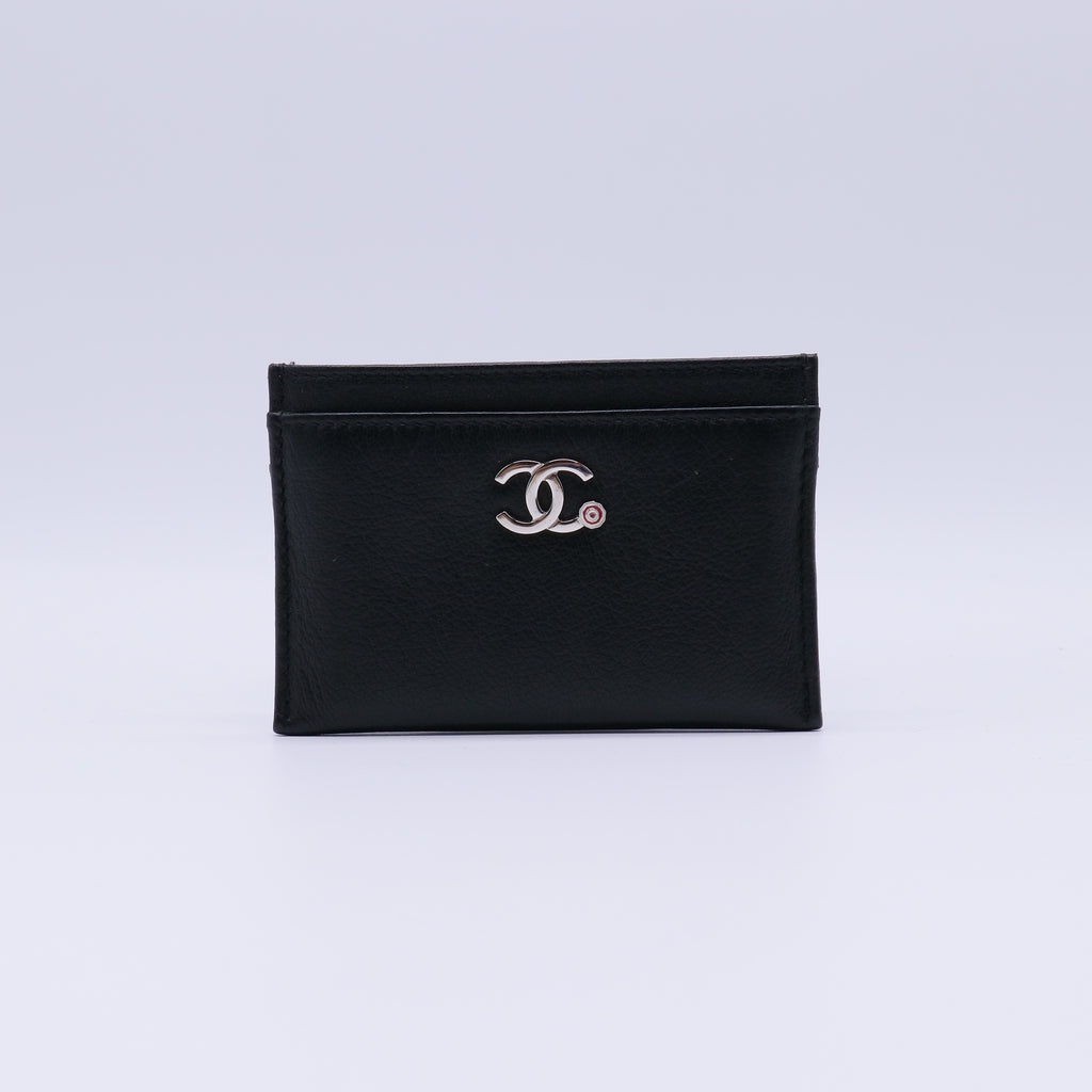 Chanel Grained Calfskin Enamel CC Logo Card Holder W21474