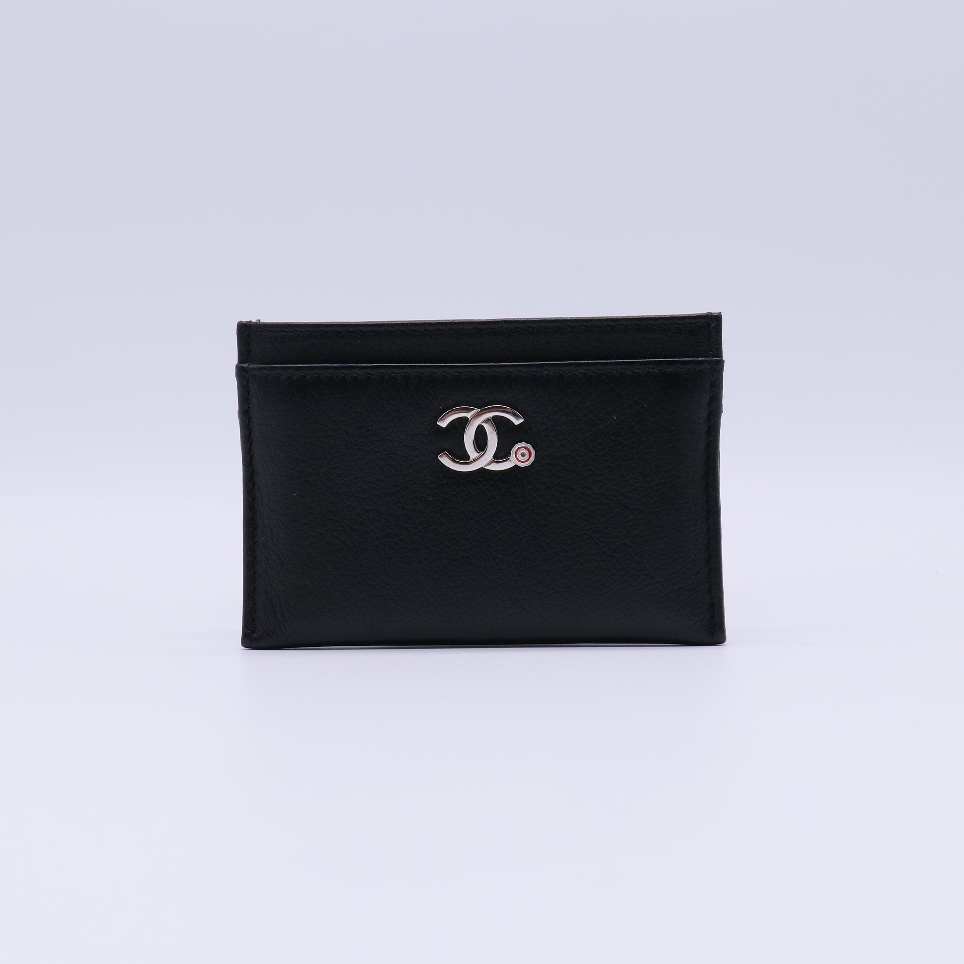 Chanel Grained Calfskin Enamel CC Logo Card Holder W21474