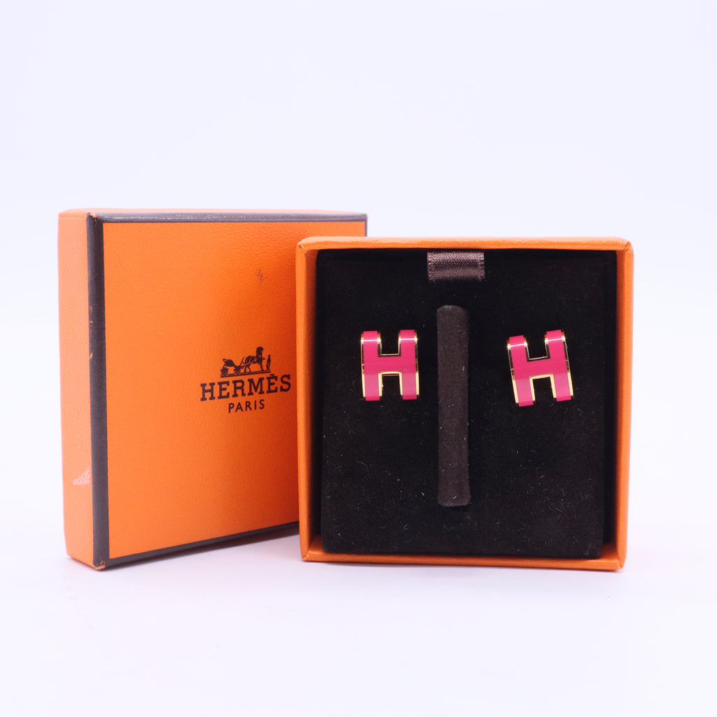 Mini Pop H Earrings Pink GHW W20251