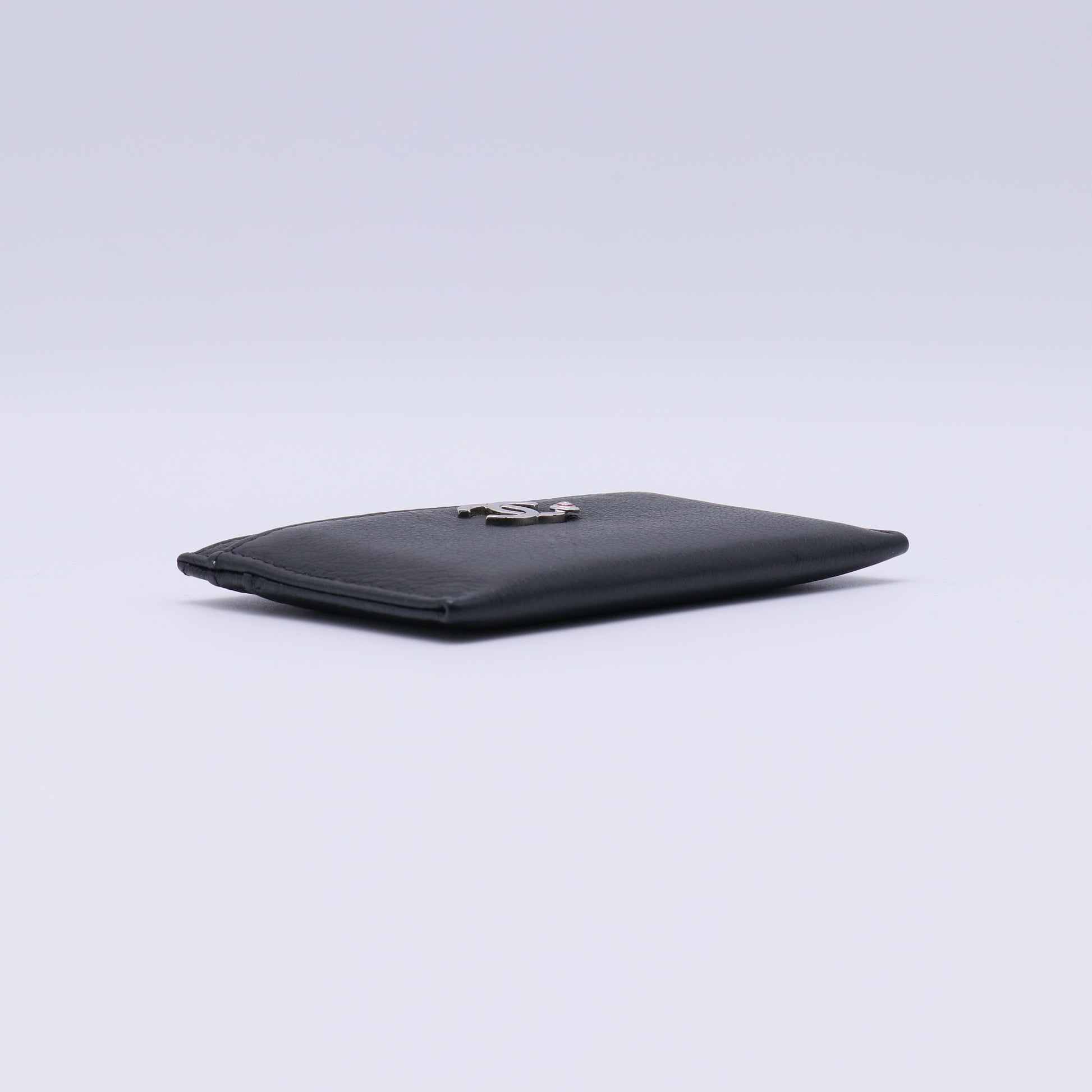 Chanel Grained Calfskin Enamel CC Logo Card Holder W21474