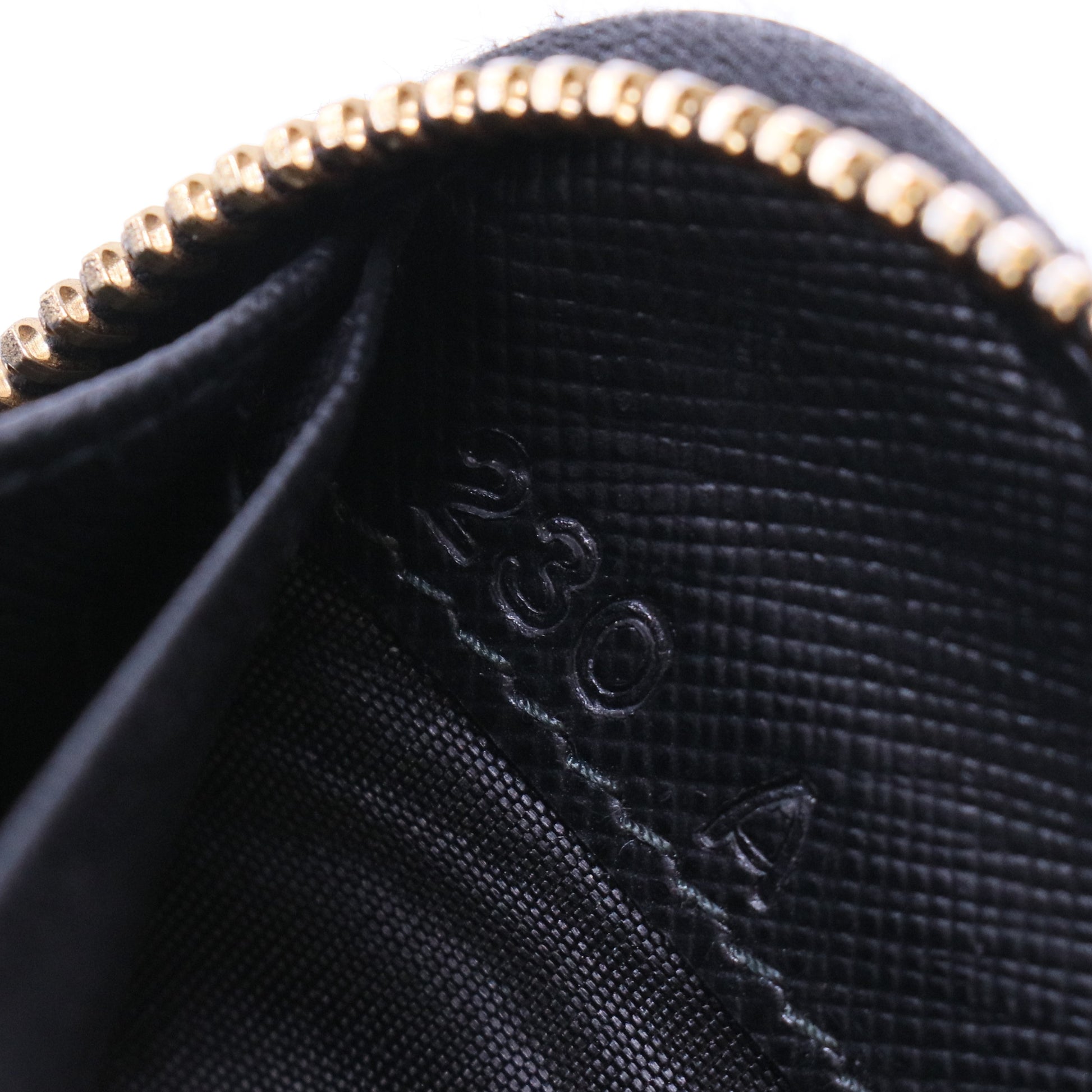 PRADA Saffiano Leather Zip-Around Wallet Black Gold-Tone Hardware twins