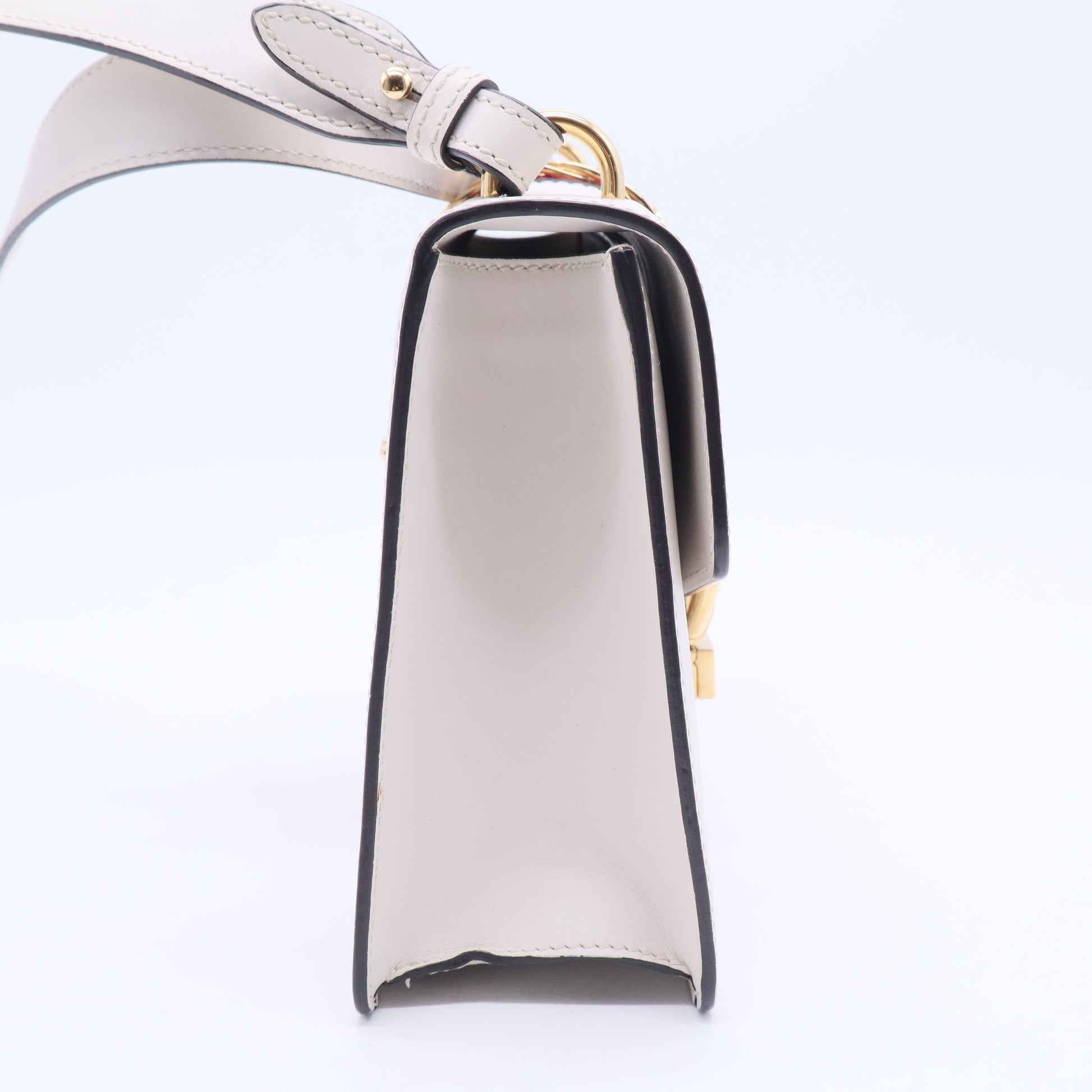 Cream Leather Small Sylvie Shoulder Bag B20105