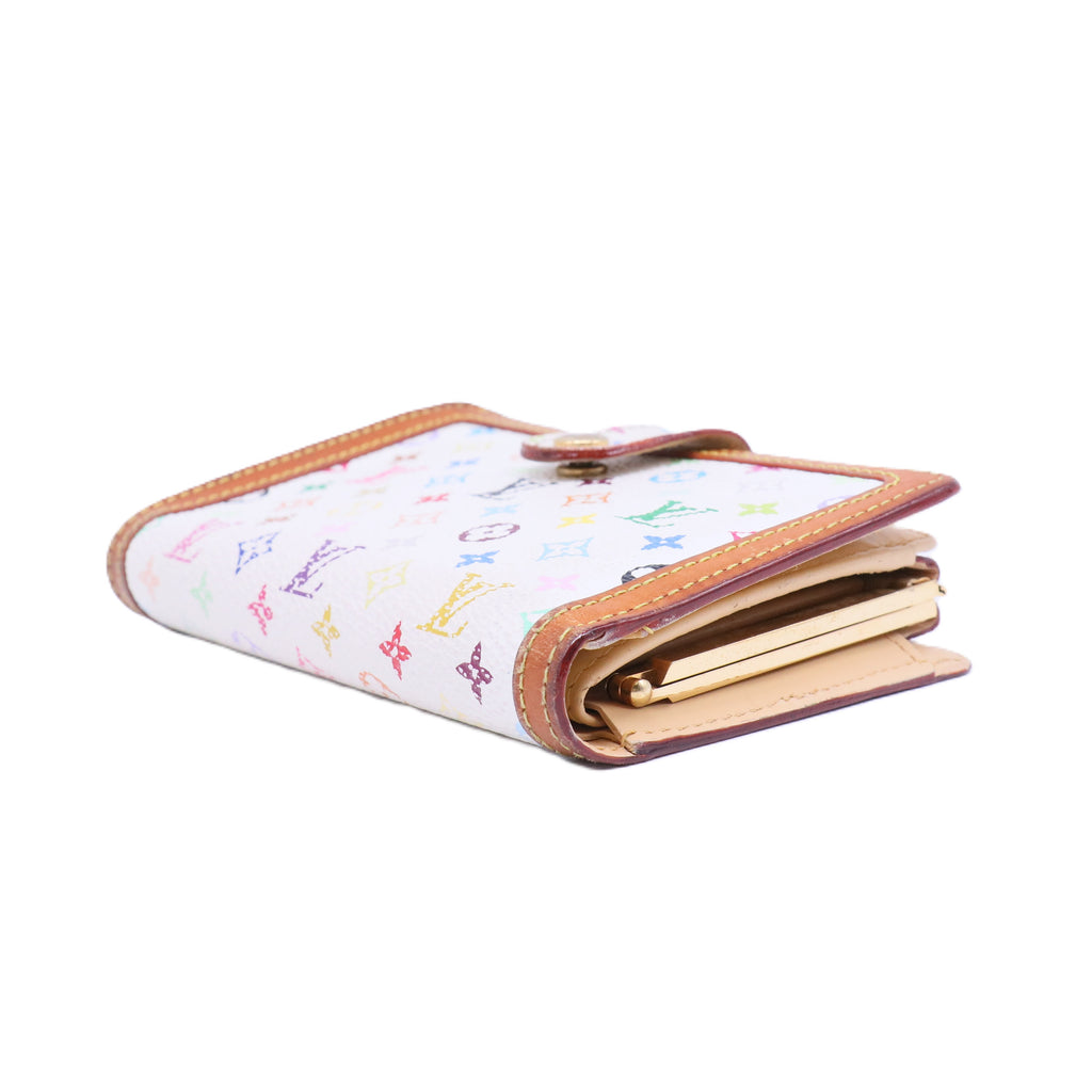 White Monogram Multicolore French Purse Wallet