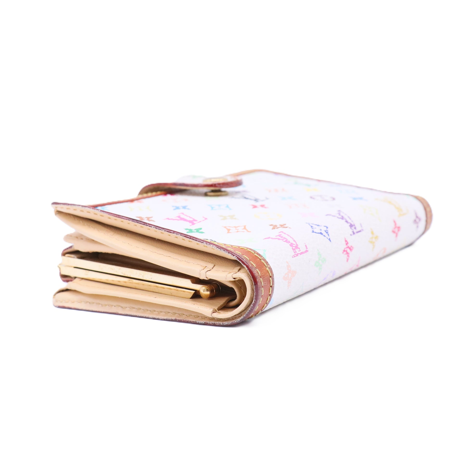 White Monogram Multicolore French Purse Wallet