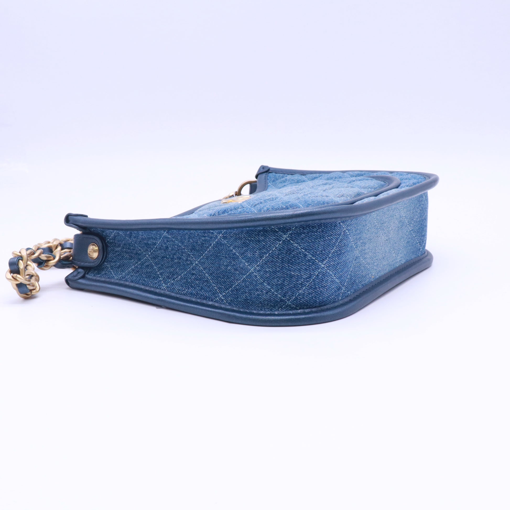 Chanel Quilted Denim Small Hobo Bag Twins LDJ5437