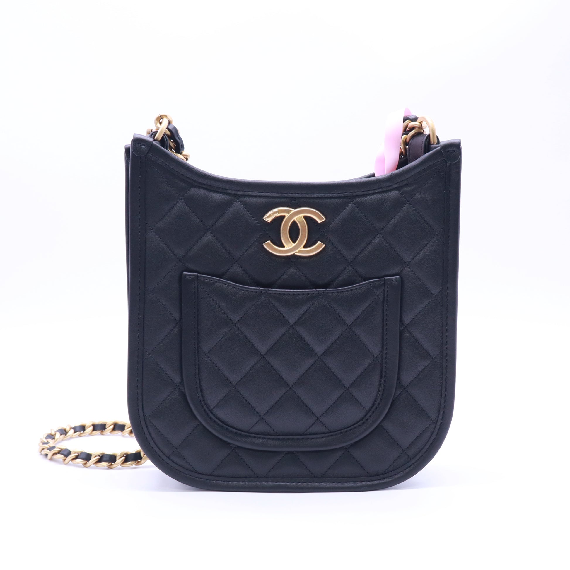 Chanel Quilted Leather Small Hobo Bag Twins LDJ5448
