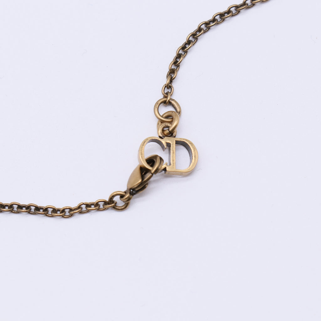 Christian Dior Vintage Brass Bird & Heart Pendant Necklace W21449
