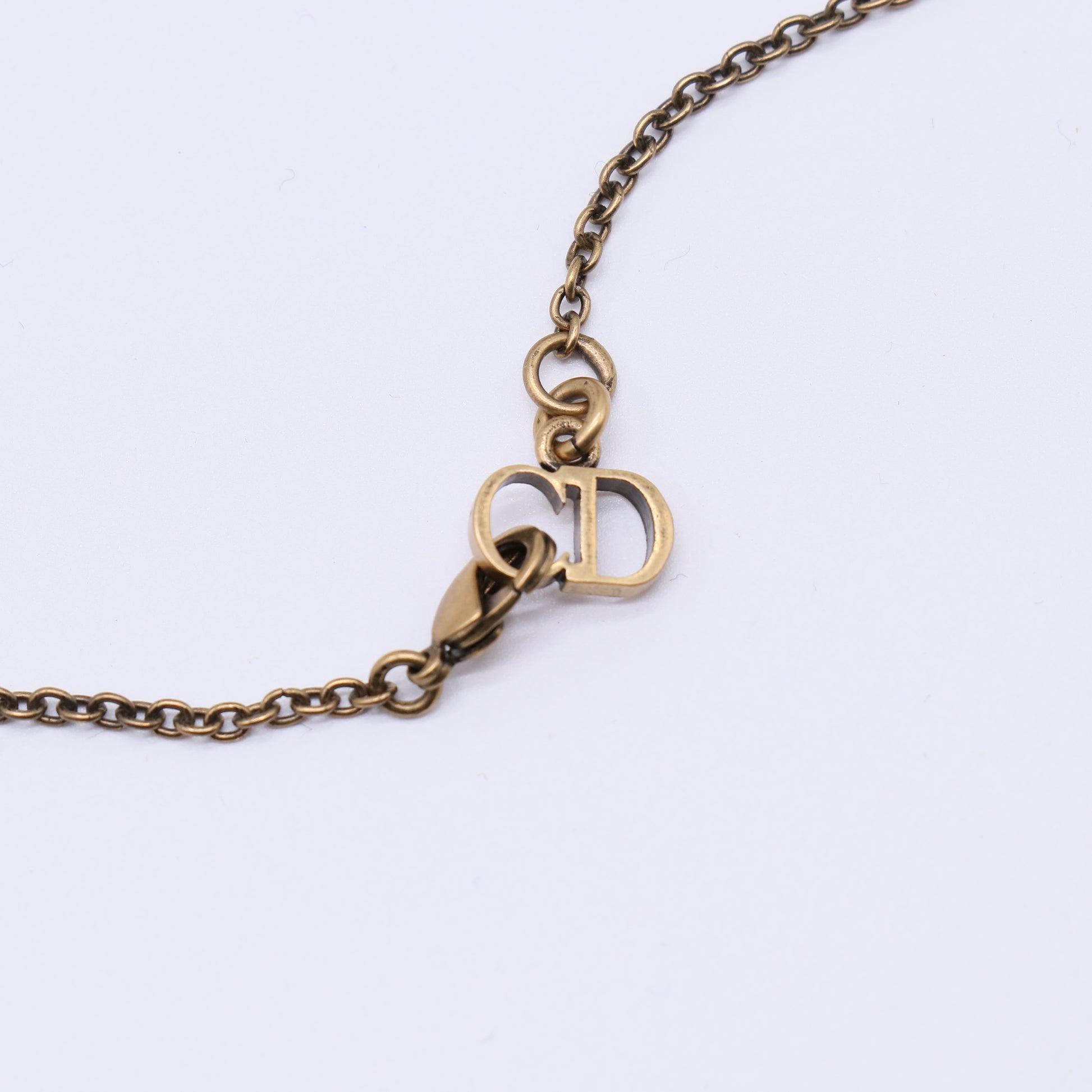 Christian Dior Vintage Brass Bird & Heart Pendant Necklace W21449