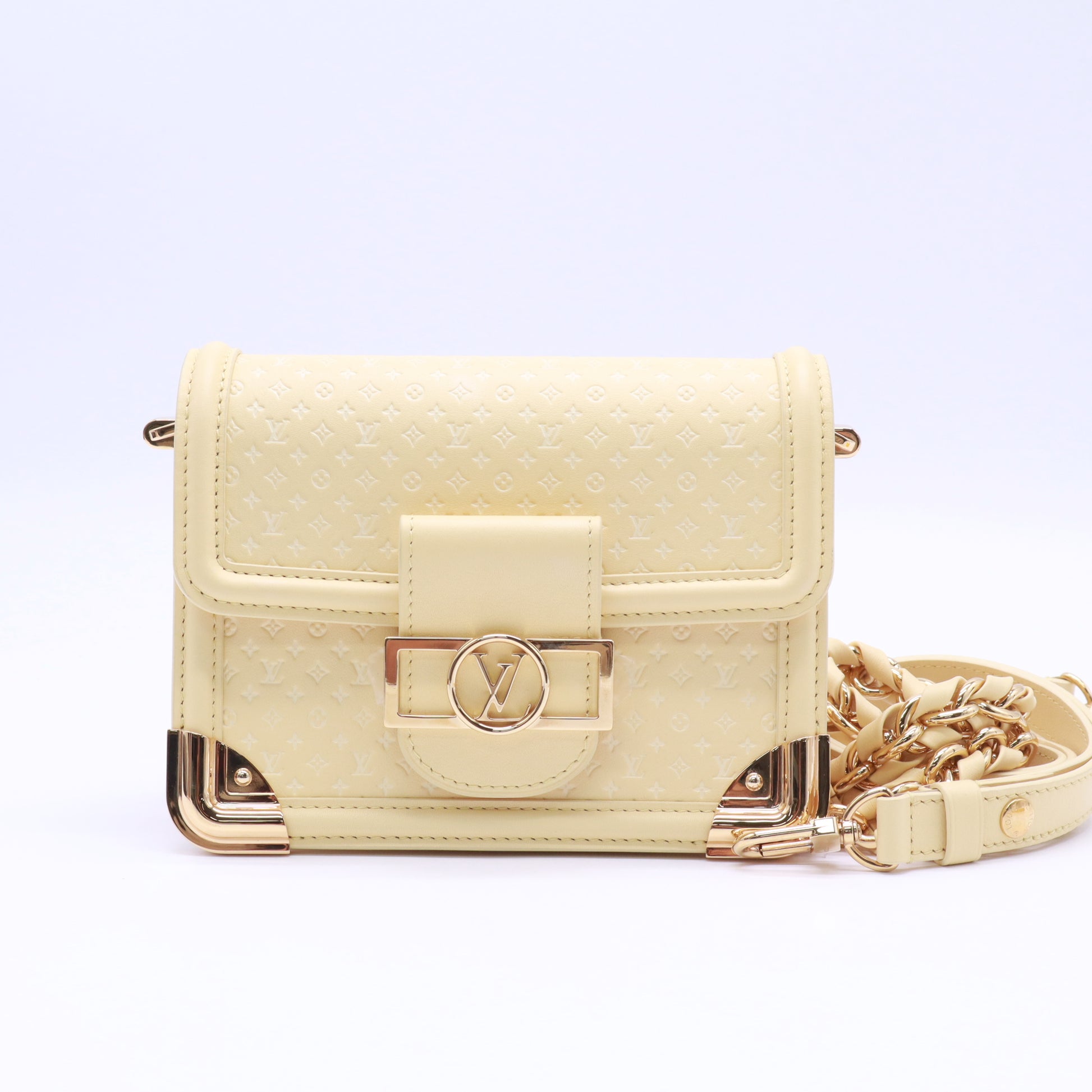 Louis Vuitton Mini Dauphine Bag in Nanogram Embossed Calfskin Twins LDJ5454