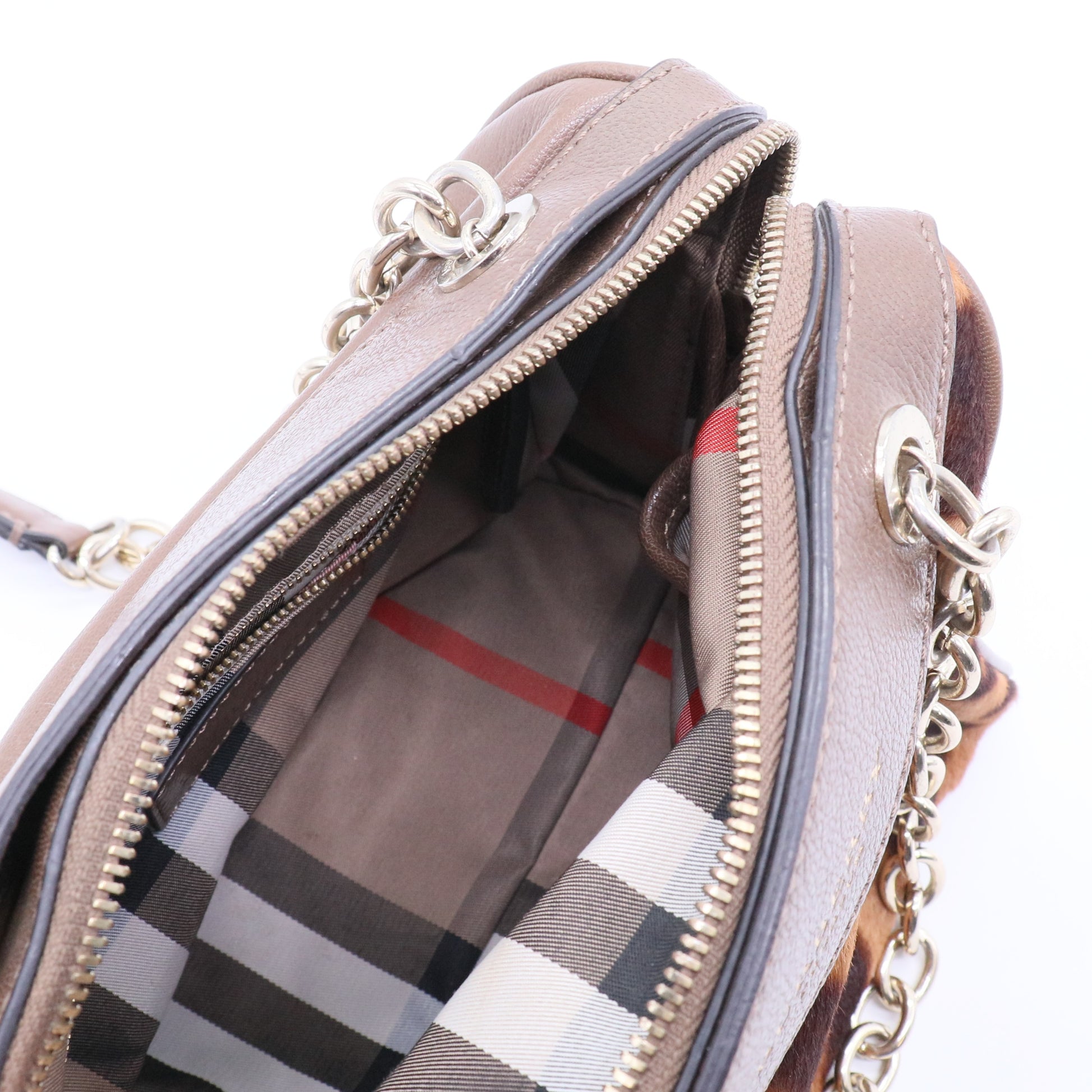 Burberry Prorsum Leopard Print Shearling Shoulder Bag