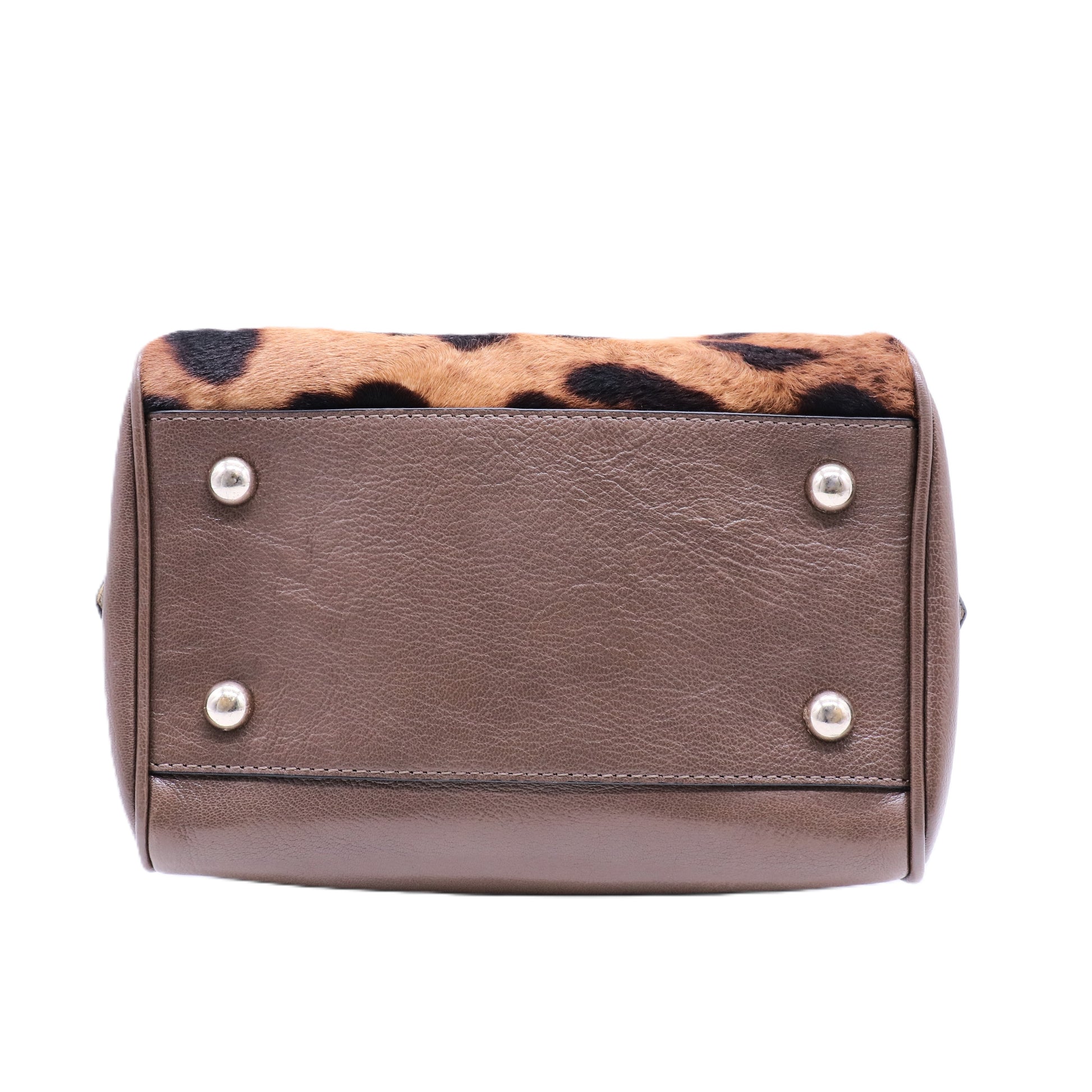 Burberry Prorsum Leopard Print Shearling Shoulder Bag