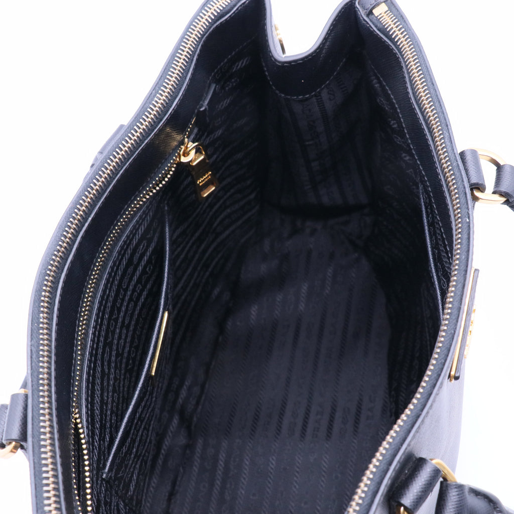 Saffiano Lux Leather Galleria Double Zip Large