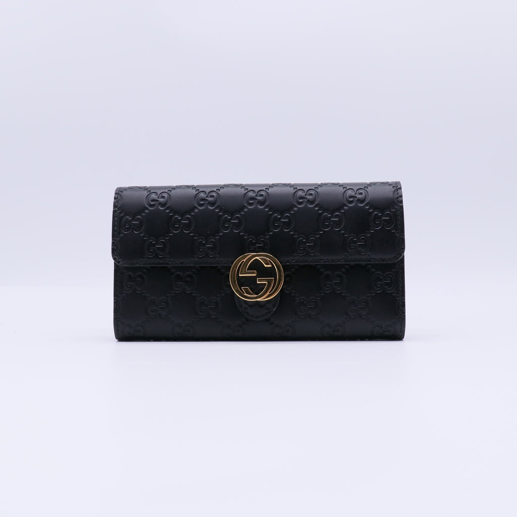 Gucci Interlocking G Signature Leather Continental Wallet W21377