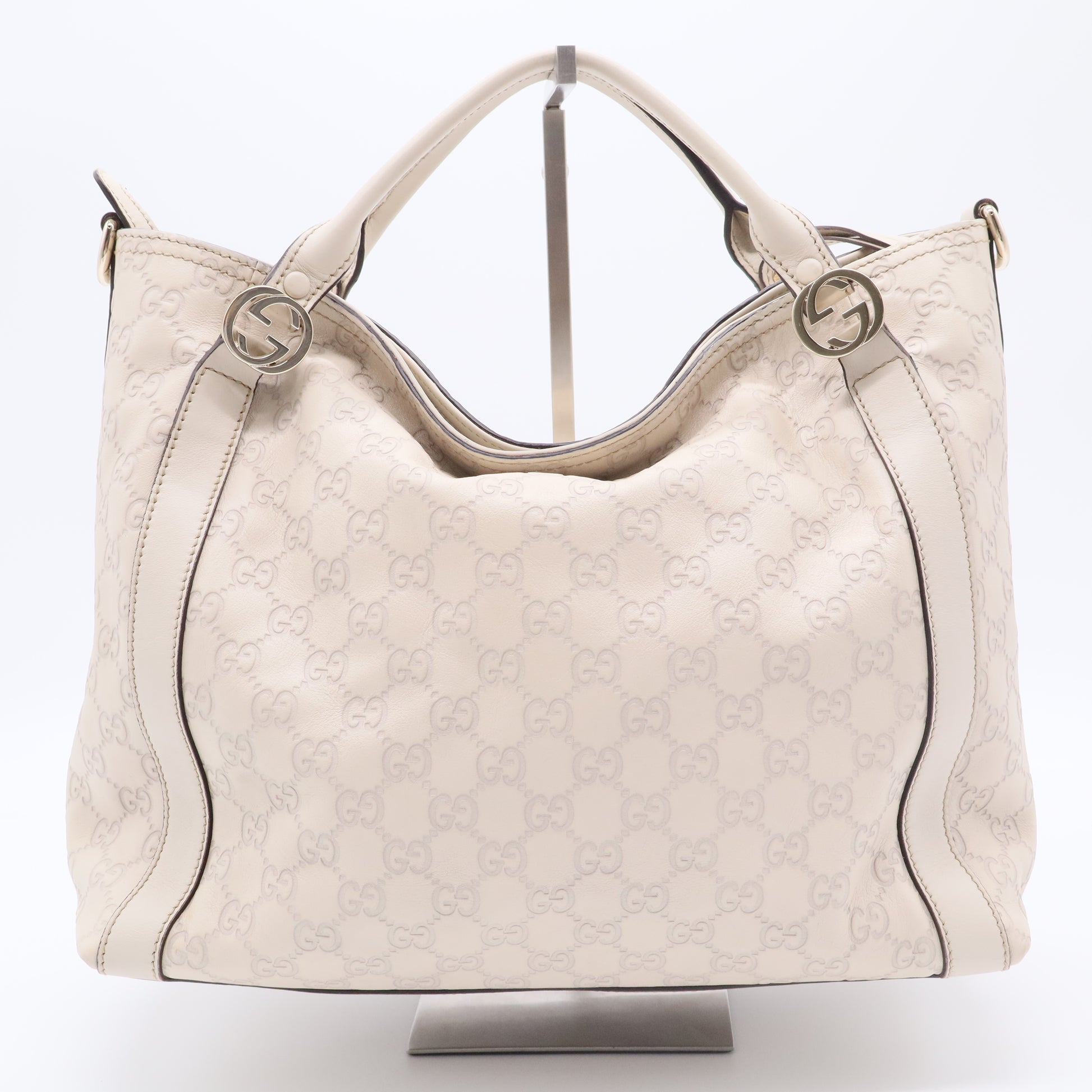 Guccissima Medium Miss GG Top Handle Bag Off White